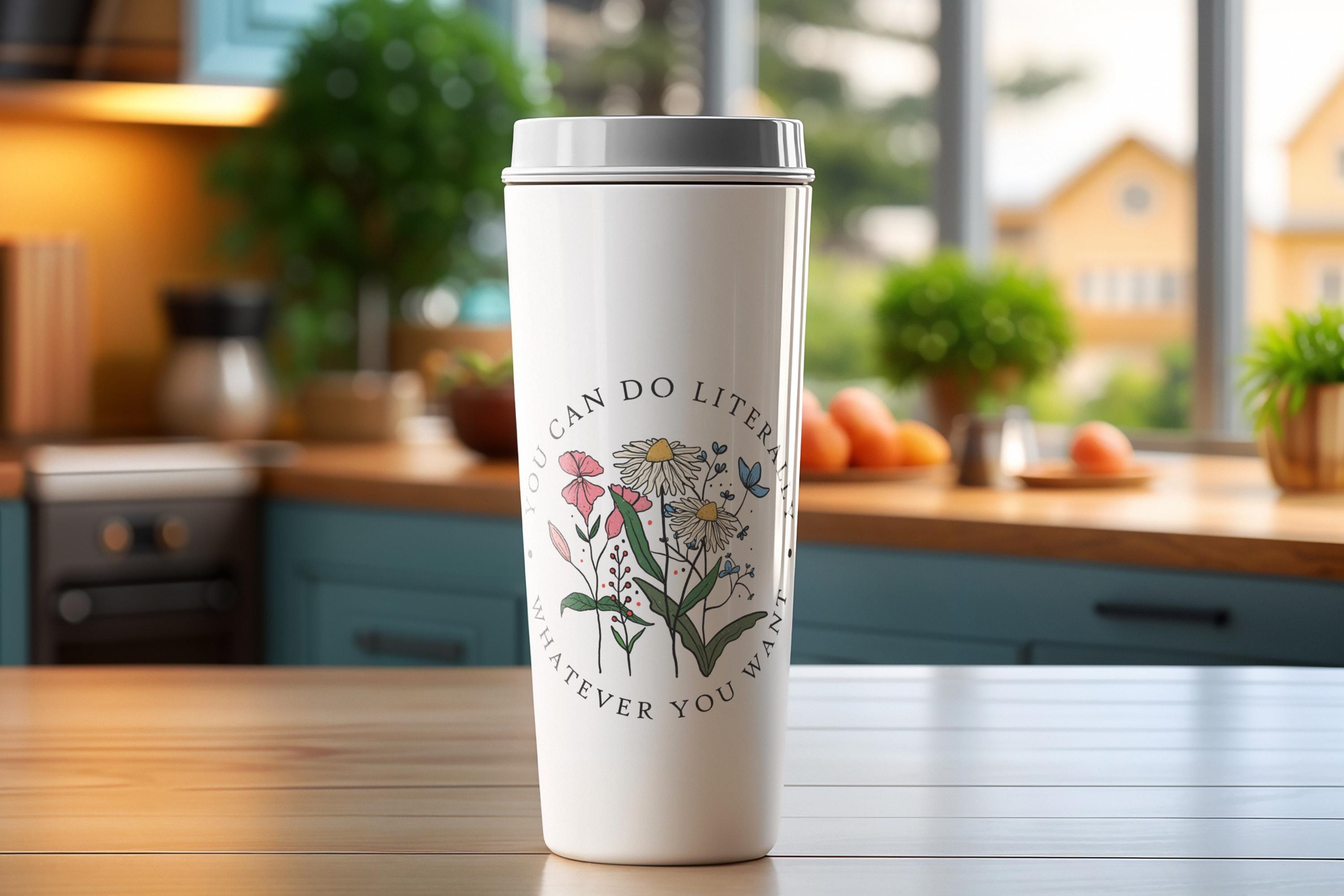 Kofferaufkleber, Geschenkaufkleber, Aufkleber Motivation, großer Blumen Sticker I zur Auswahl in Weiß oder Transparent  #SEG8