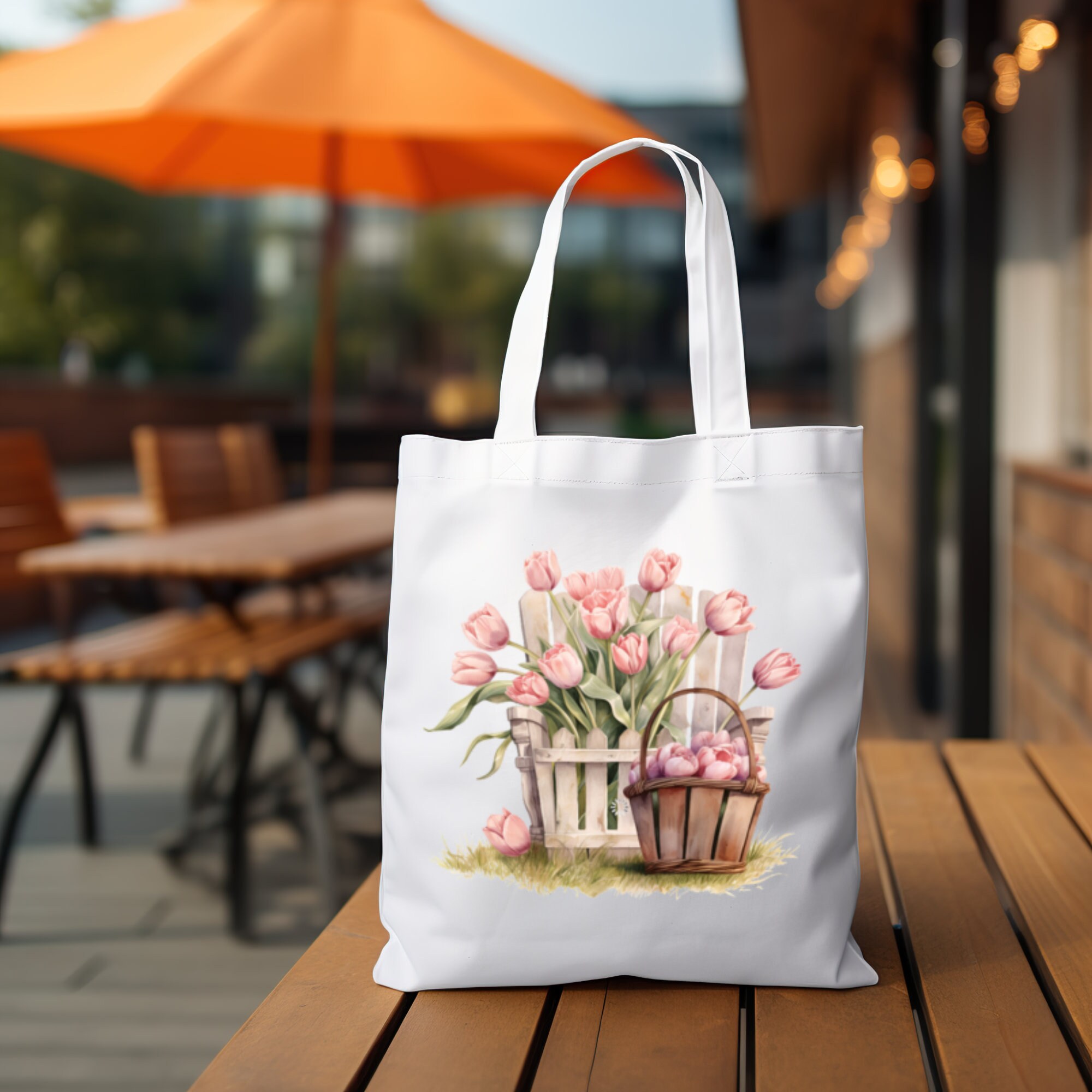 Stofftasche Stoffbeutel "Tulpen Frühling" Einkaufstasche Tasche zum Muttertag Geburtstag für Mama  #STSUB