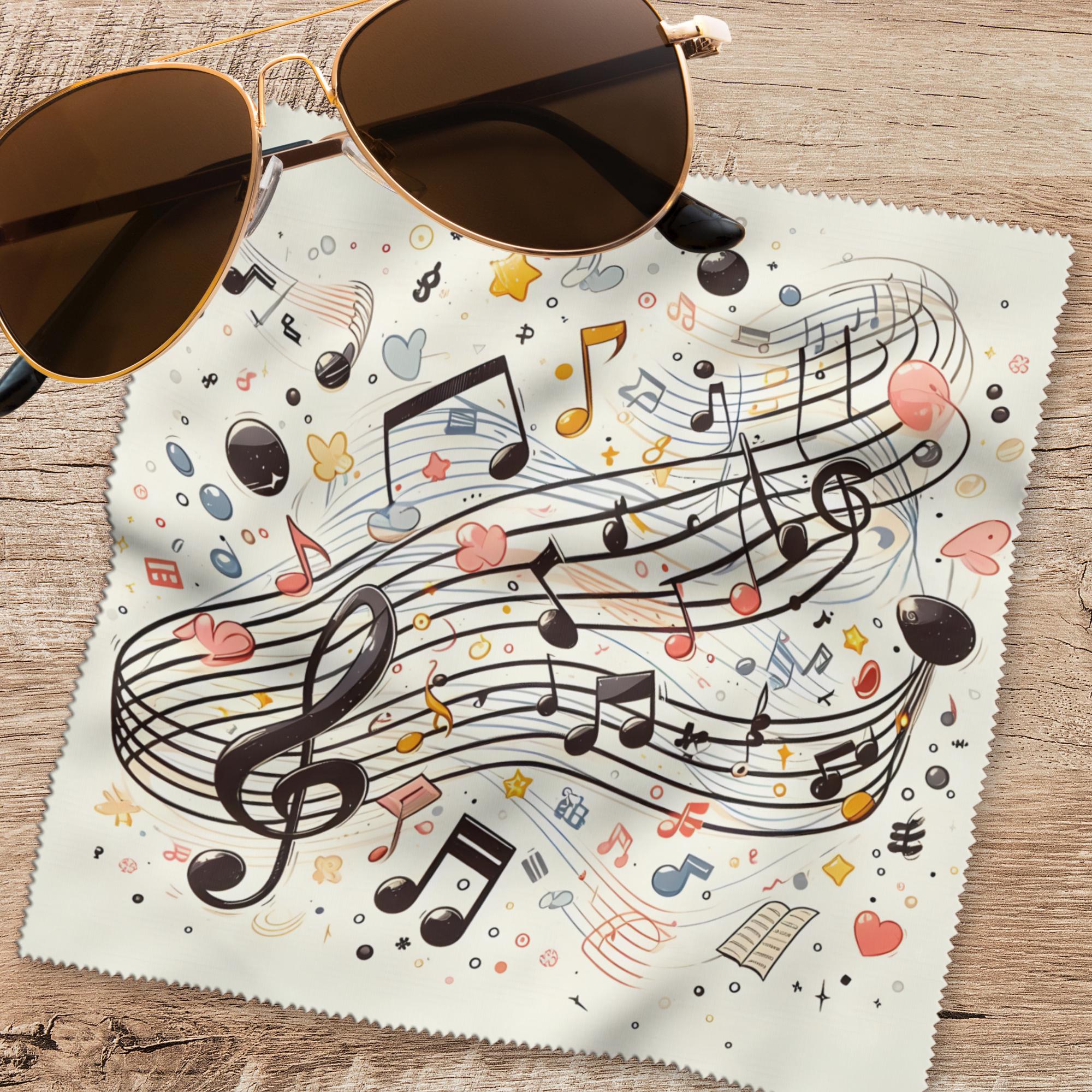 Brillenputztuch Musik Reinigungstuch für Brillen Vater Geschenk für Musiker Brillentuch Displaytuch Bildschirmtuch Microfasertuch #BM