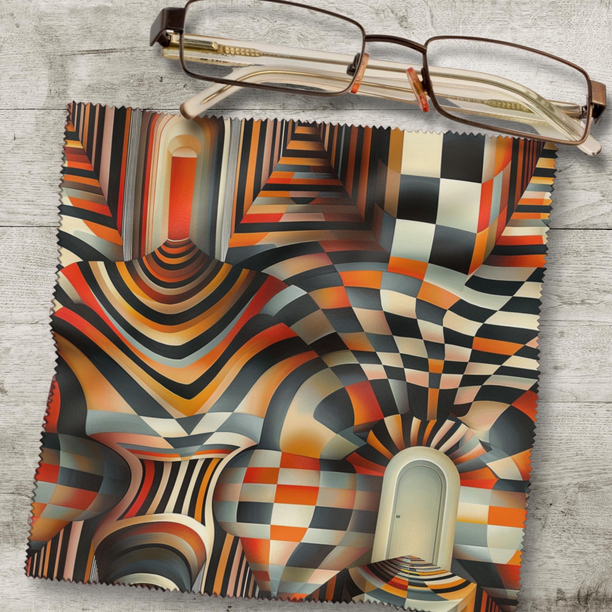 Brillenputztuch Op-Art bedrucktes Mikrofasertuch für Brille Sonnenbrille Displays Handyputztuch Brillentuch Mikrofaser #AL76