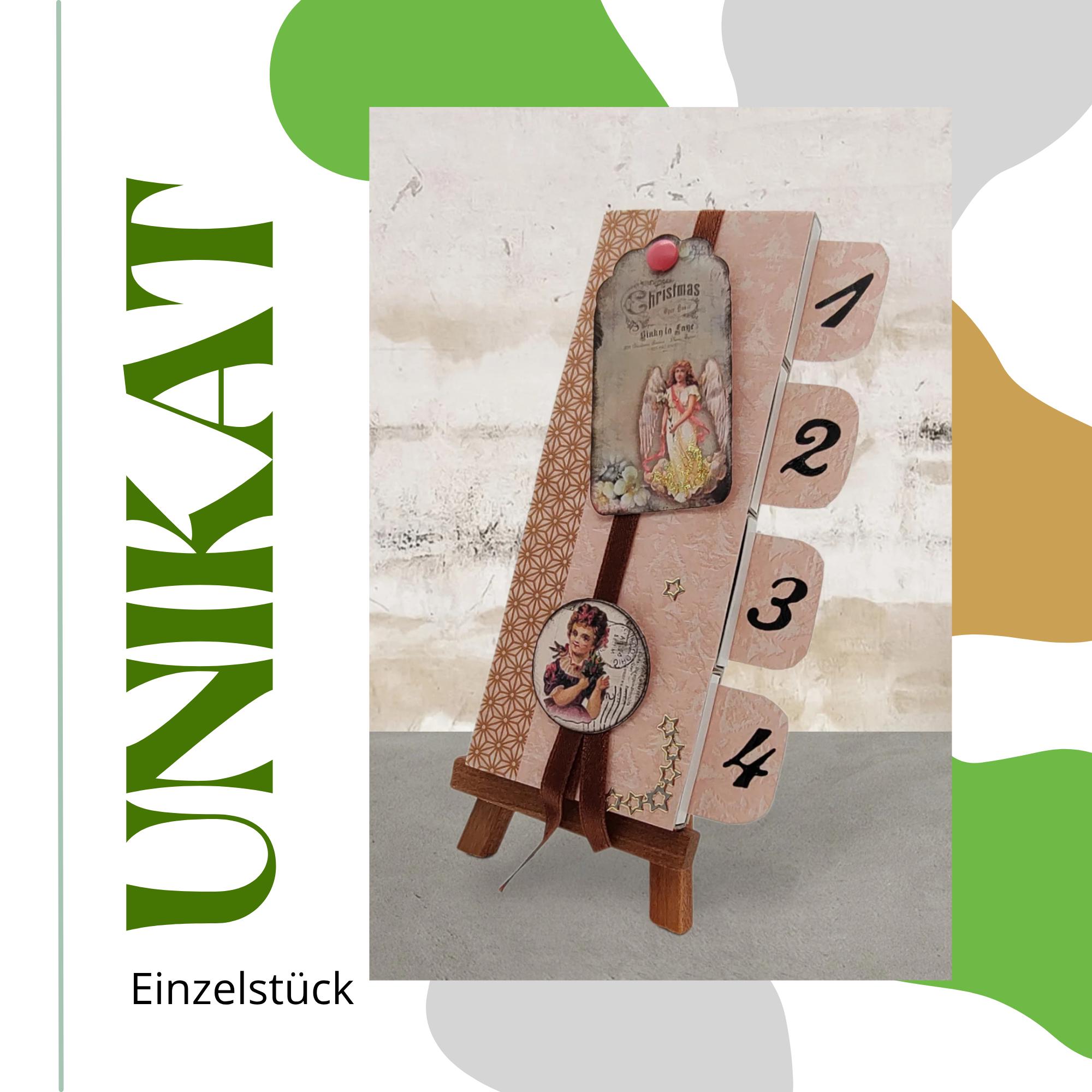 Adventskalender zum Befüllen aus 4 Streichholzschachteln Upcycling kleine Adventsgeschenke Geldgeschenk Weihnachten Mitbringsel #627796301