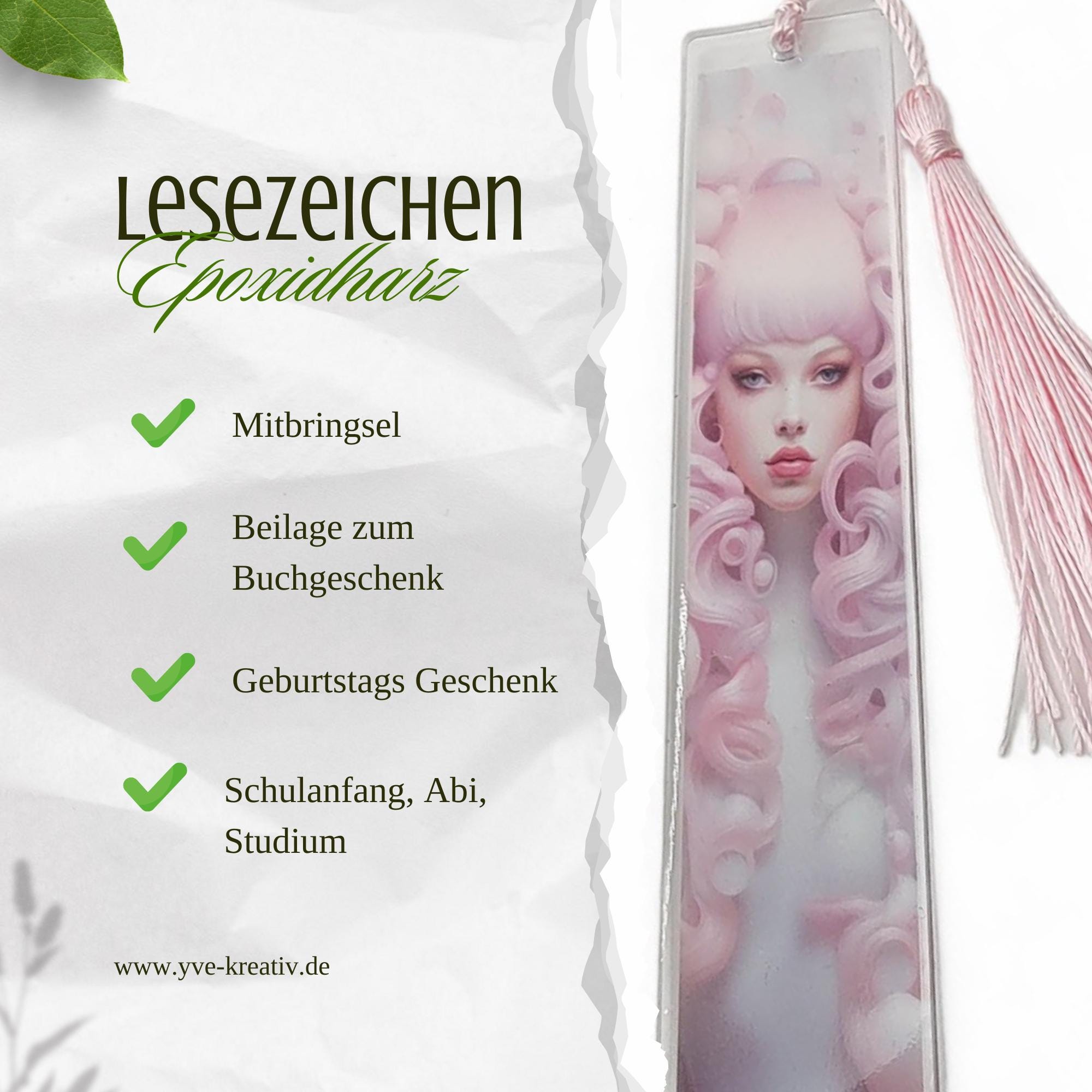 Lesezeichen aus Epoxidharz Motiv Pink Lady Geschenk Geburtstag Mitbringsel zum Buchgeschenk Geschenkidee Buchzeichen transparent #LEEPOX