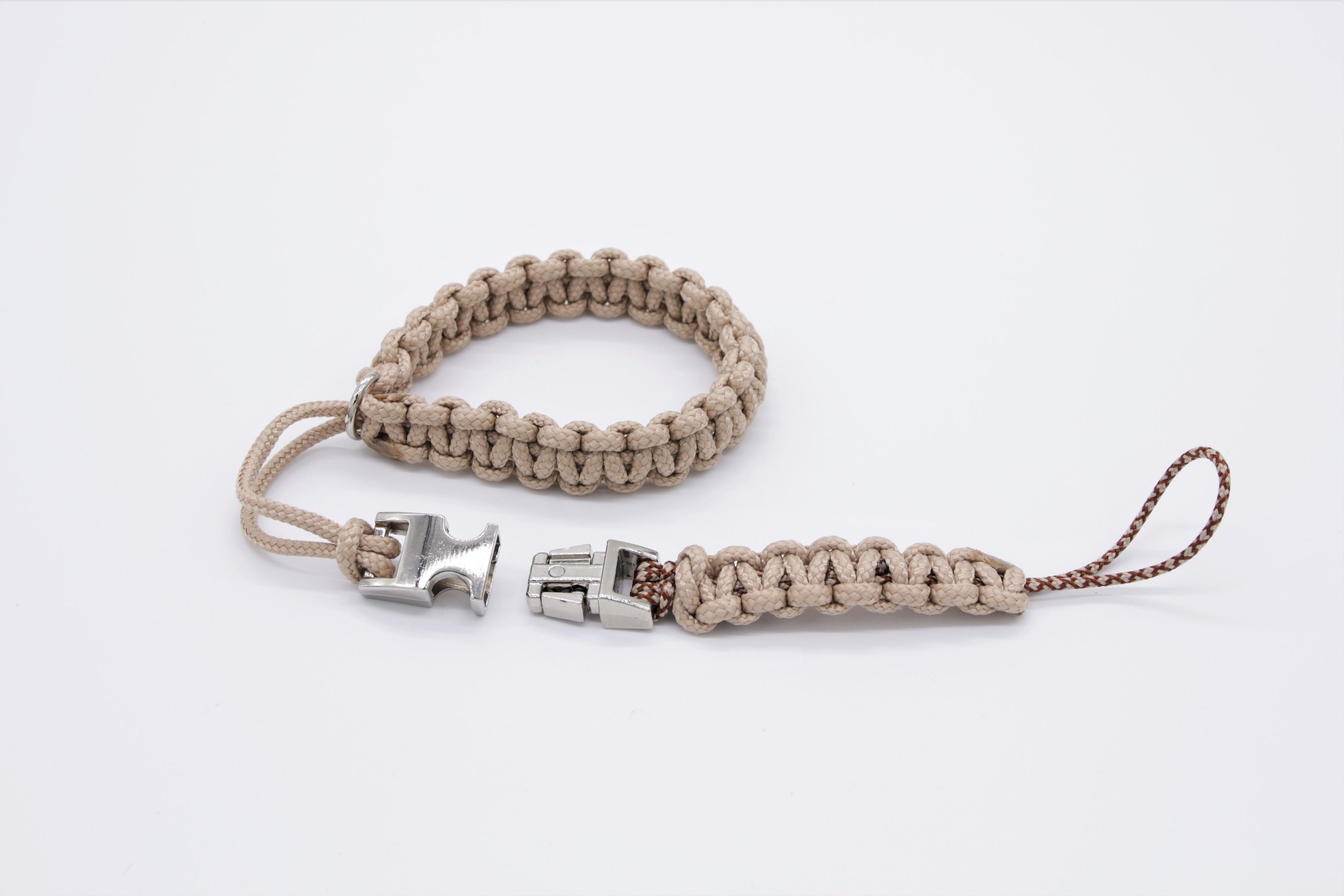 Handschlaufe für Kamera Kameragurt Kameraschlaufe geknotet aus Paracord mit Klick-Schnellverschluß / Farbe Beige  #1190837022