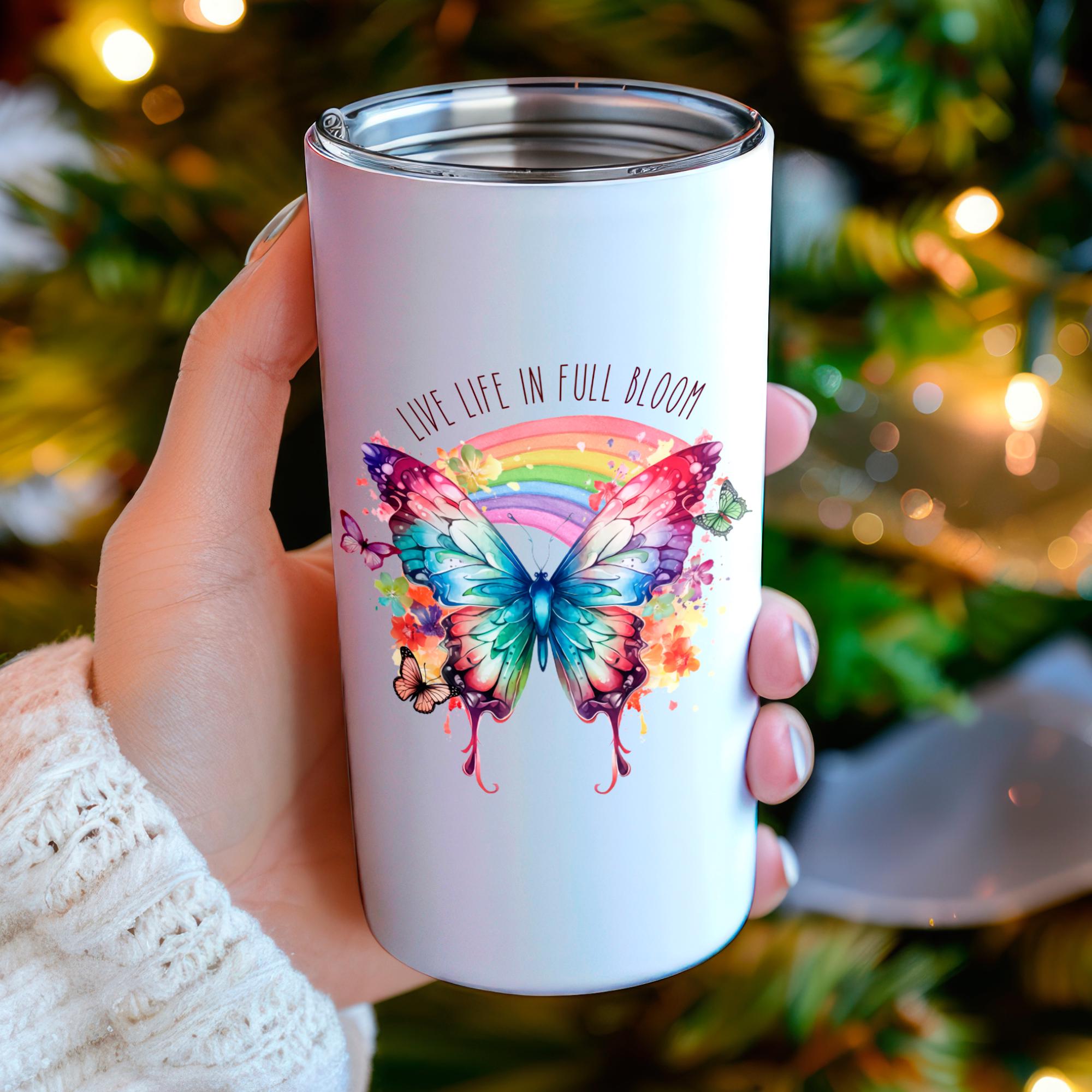 Kofferaufkleber, Geschenkaufkleber, Aufkleber Motivation, großer Schmetterling Sticker I zur Auswahl in Weiß oder Transparent  #SEG8