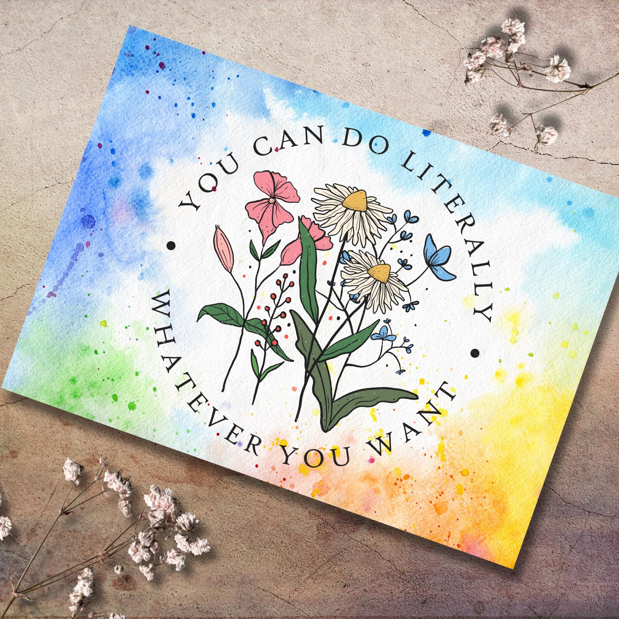 Postkarte, Grußkarte, Karte zum Geburtstag, Motivation, Aufmunterung I Blüten #PLS