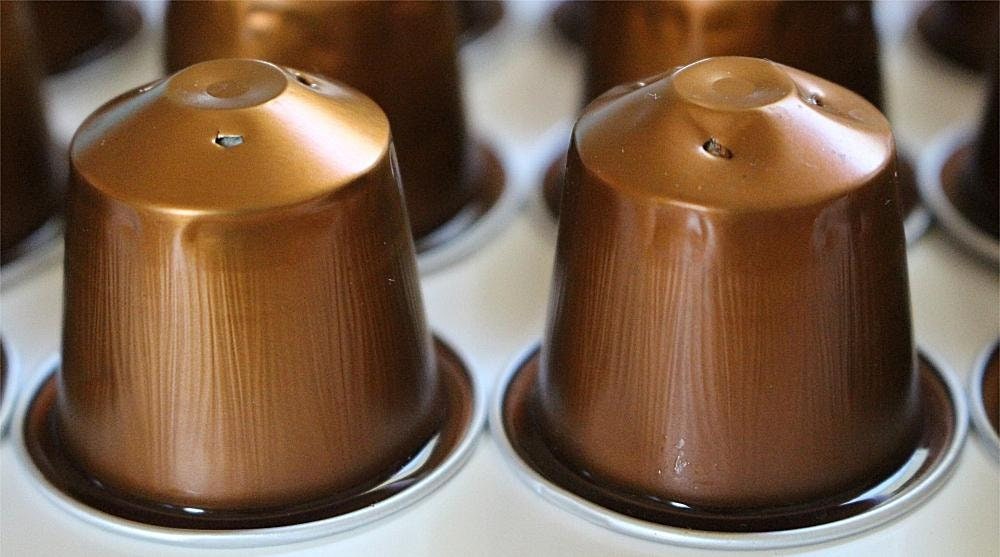 10 leere Kaffeekapseln Farbe : kupfer  #KNS