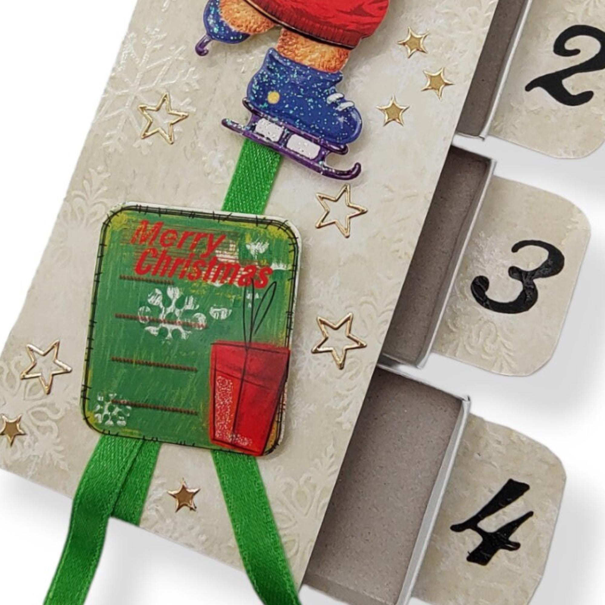 Adventskalender zum Befüllen aus 4 Streichholzschachteln Upcycling kleine Adventsgeschenke Geldgeschenk Weihnachten Mitbringsel #613960890