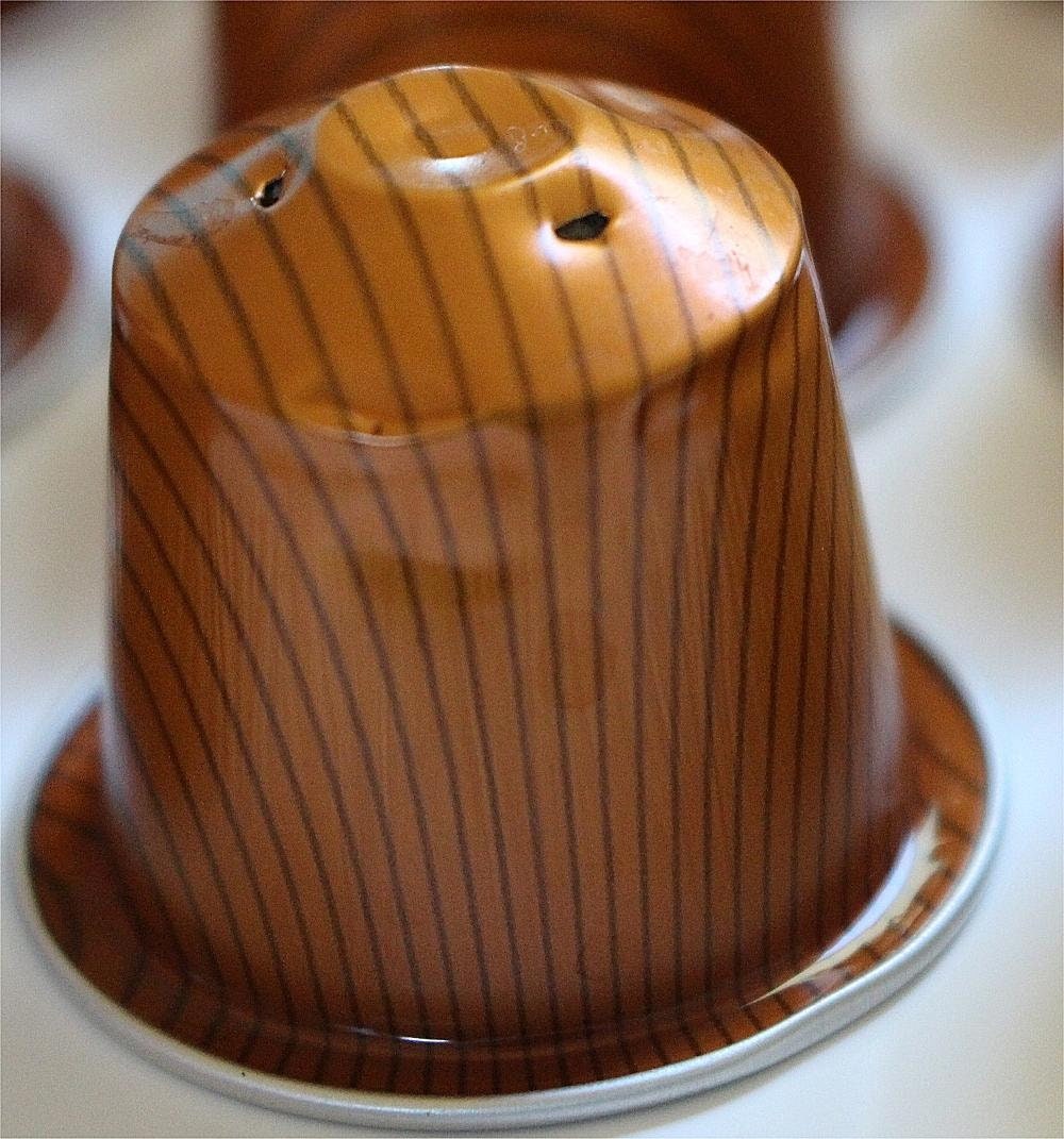 10 leere Kaffeekapseln "Kupfer-Nadelstreifen"  #KNS