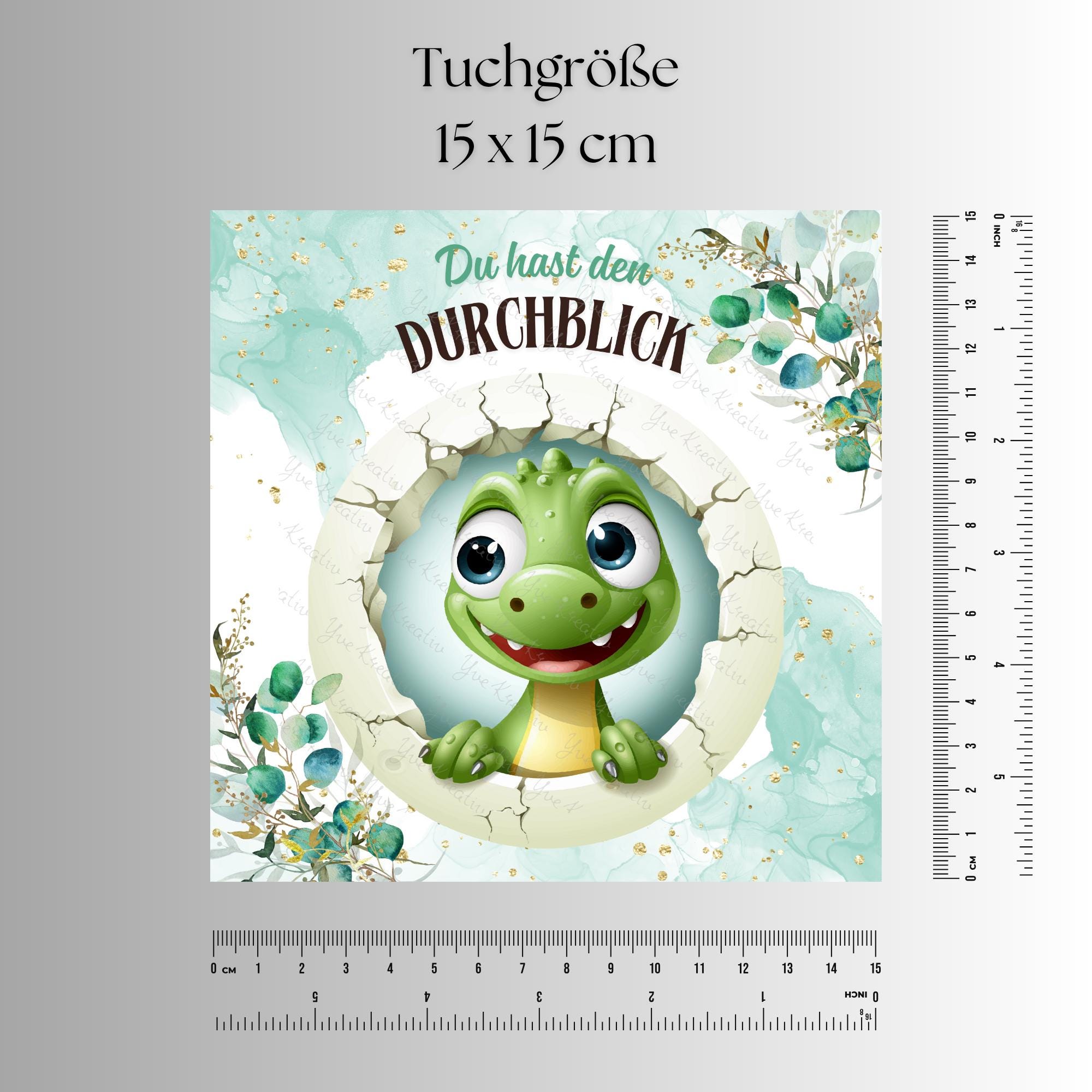 Brillenputztuch Dino Durchblick bedrucktes Mikrofasertuch für Brille Sonnenbrille Reinigungstuch Handy Bildschirm Kamera Objektiv #TI152