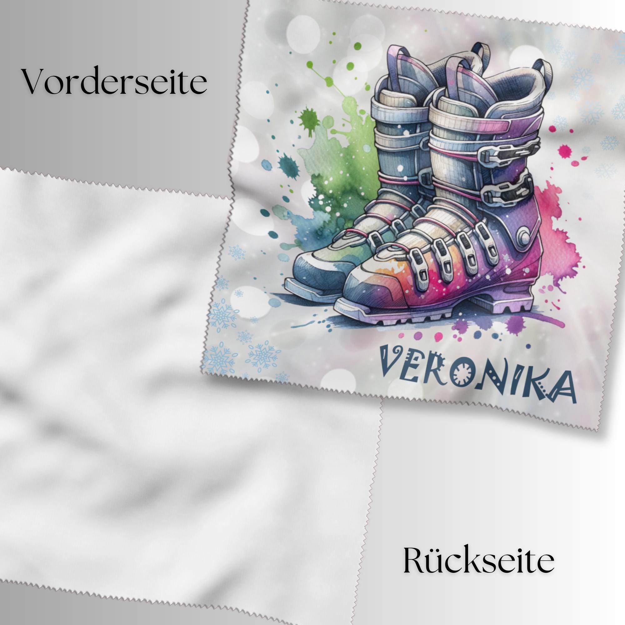 Brillenputztuch personalisiert – Individuell bedrucktes Mikrofasertuch für Brillen, Displays & mehr | Perfektes Geschenk Winterurlaub #SP11P