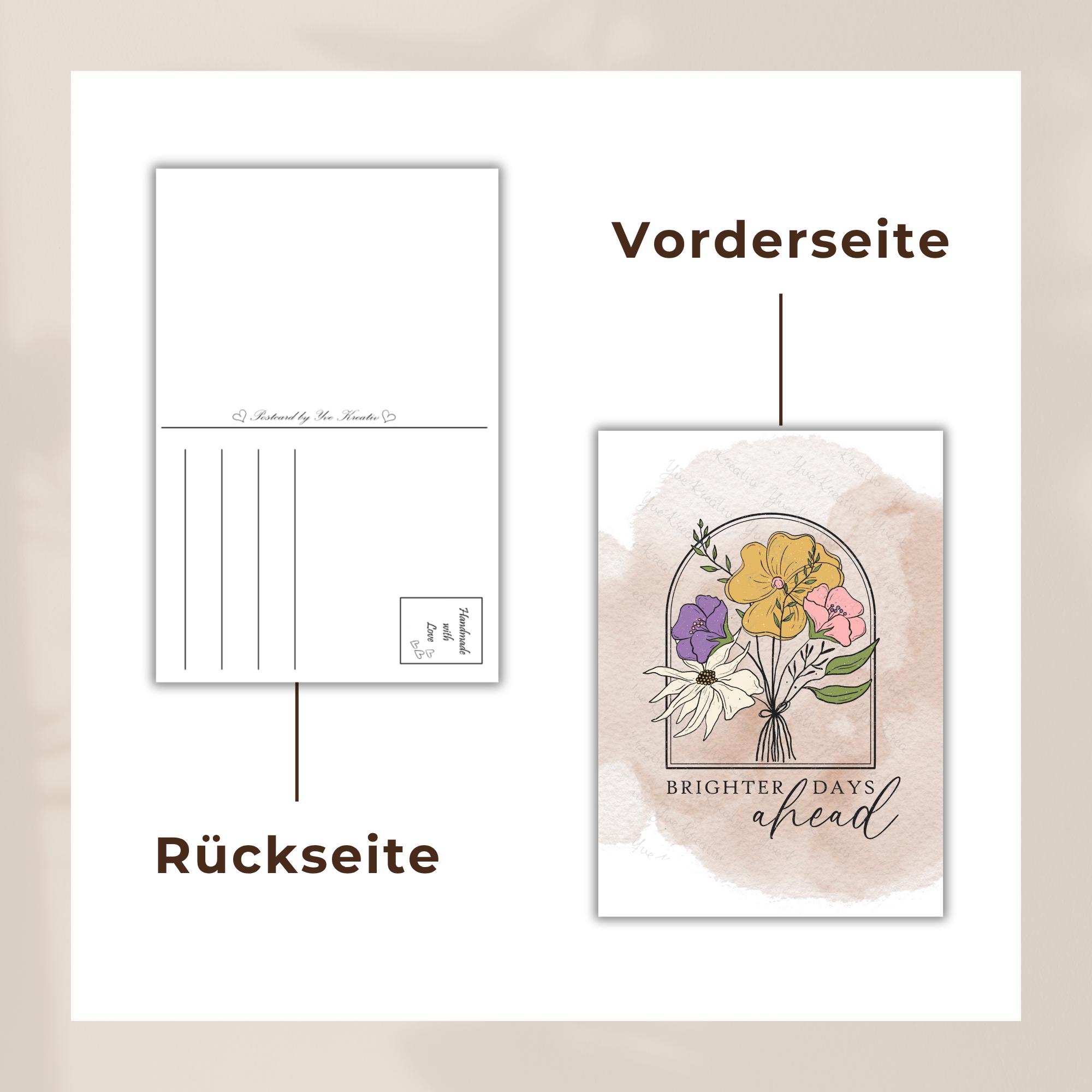 Postkarte Aufmunterung Grußkarte Spruch "Es liegen hellere Tage vor uns" Karte Geburtstag Motivation #PLS Postkarte Aufmunterung Grußkarte Spruch "Es liegen hellere Tage vor uns" Karte Geburtstag Motivation #PLS
