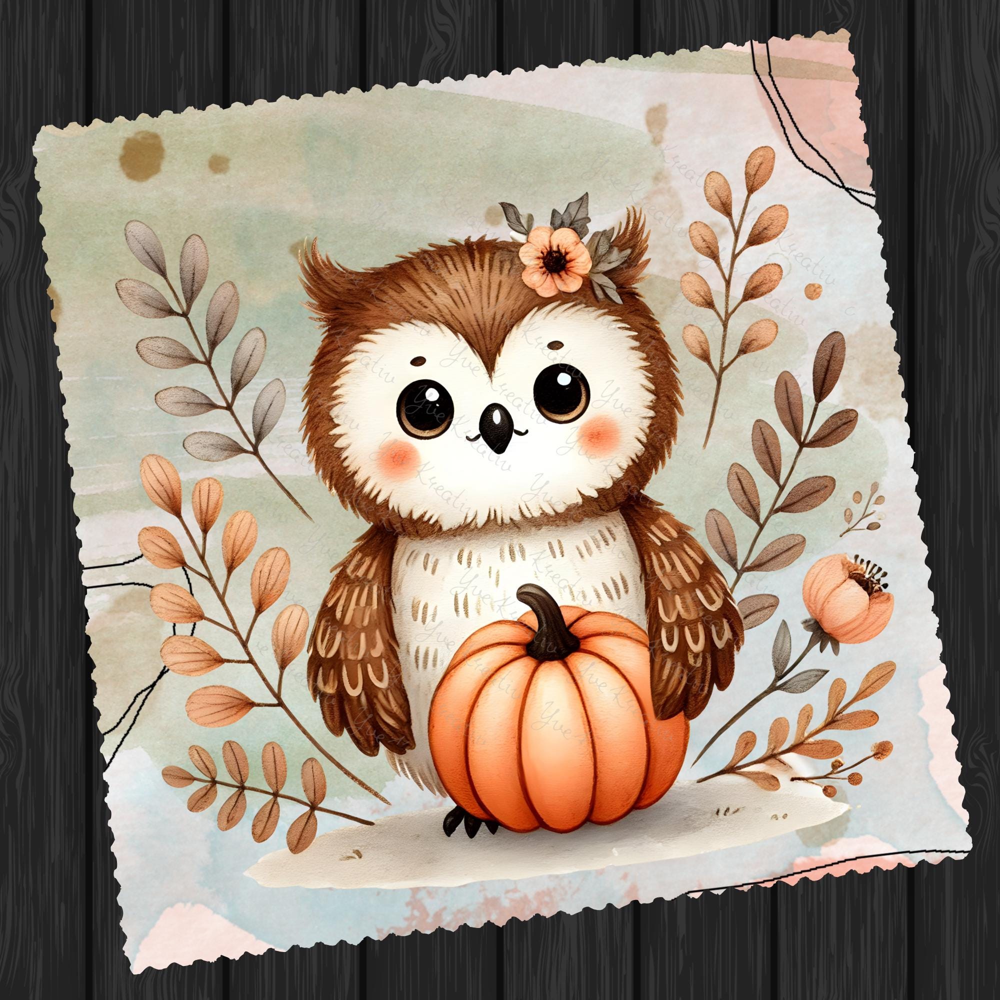 Brillenputztuch Herbst Eule bedrucktes Mikrofasertuch für Sonnenbrille Displays Handy Uhu Geschenk Halloween Mitbringsel #TI167