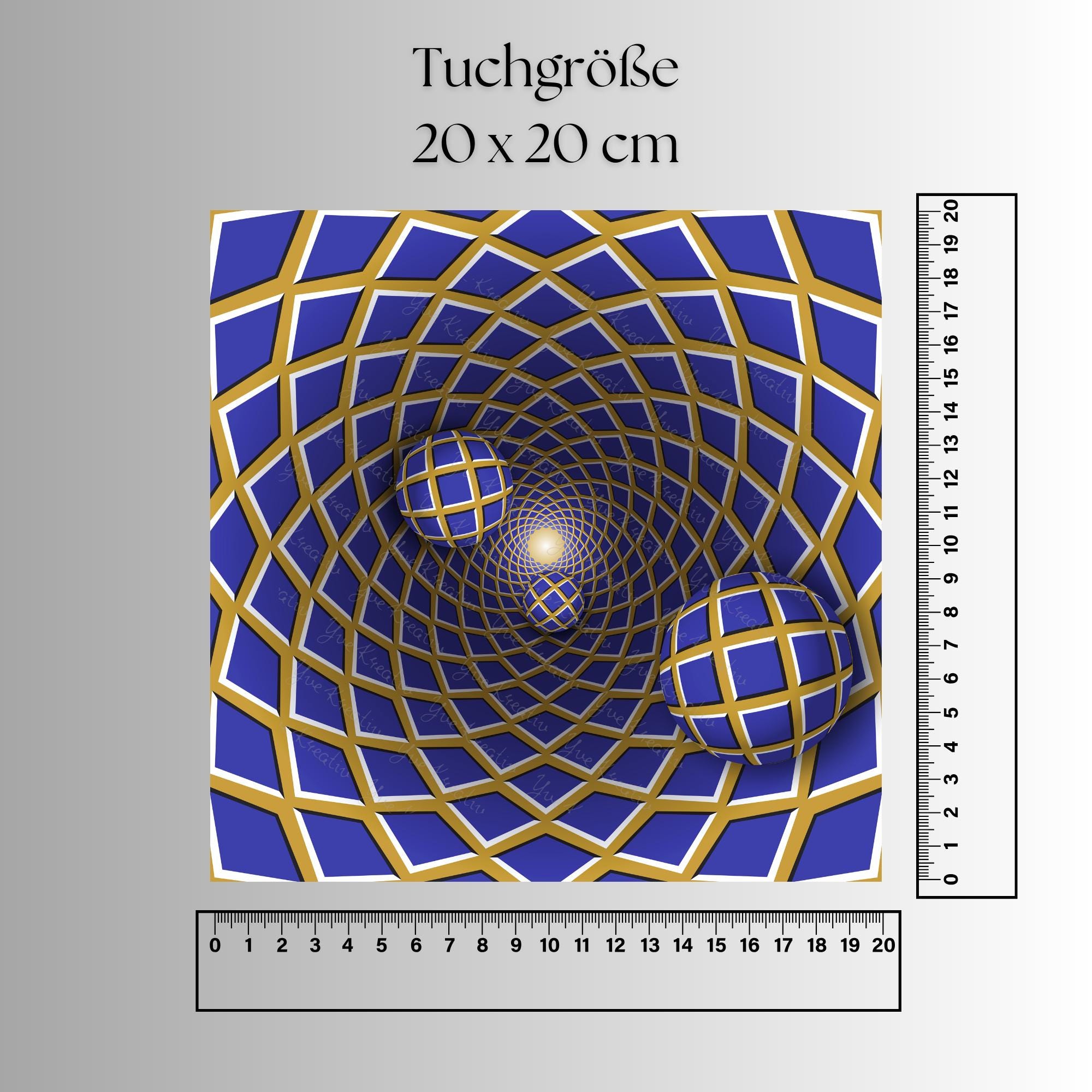 Brillenputztuch Optische Täuschung bedrucktes Mikrofasertuch für Brille Sonnenbrille Displays Handyputztuch Brillentuch Mikrofaser #AL82