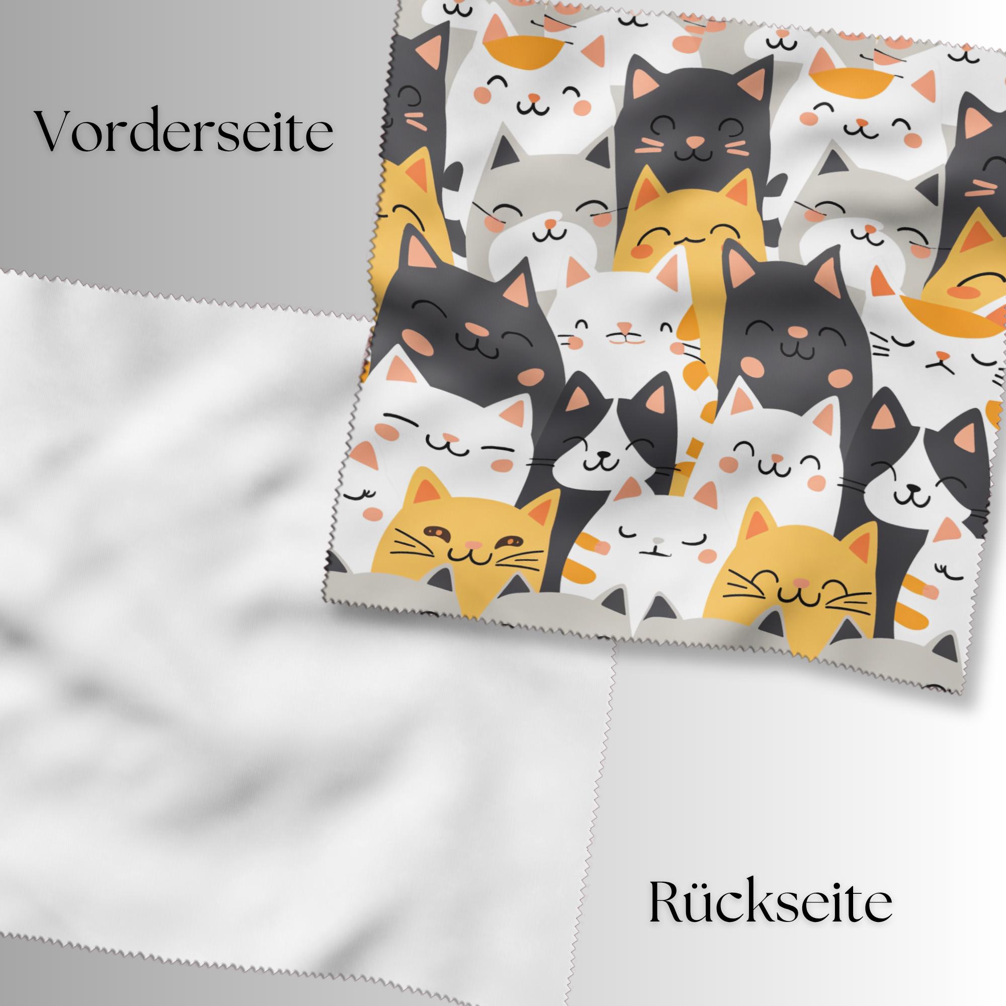 Brillenputztuch Katzen Geschenk Freundin Mitbringsel Katzenmama bedrucktes Mikrofasertuch für Sonnenbrille Brillentuch für Displays #TI153