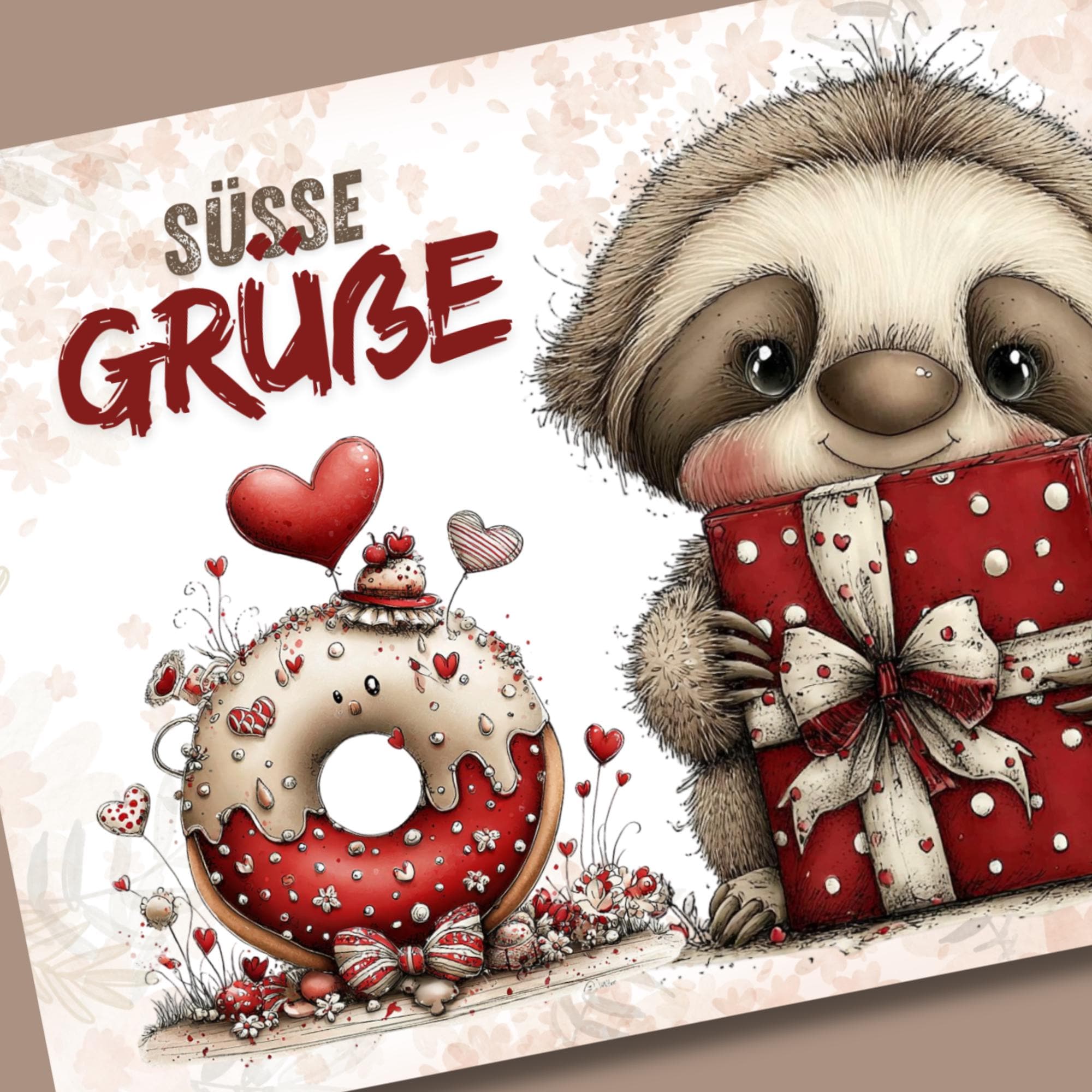 Postkarte zum Valentinstag Karte zum Geburtstag Grußkarte für Schleckermäuler Geschenkkarte zum Muttertag #PA12