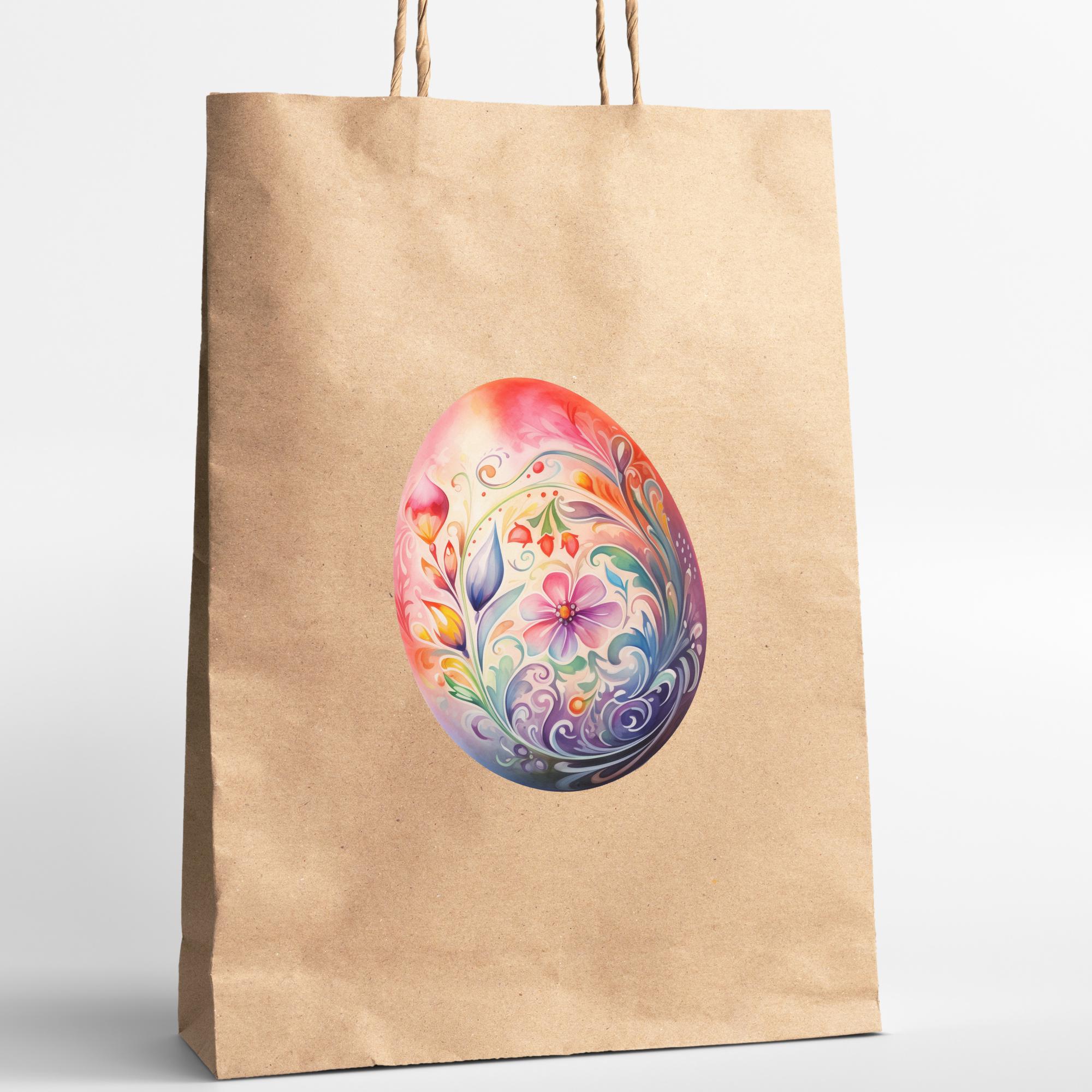 Aufkleber Ostern großer 8 cm Sticker Osterei Deko Osterfest Geschenkaufkleber Dekoei - zur Auswahl in Weiß oder Transparent  #SEG8