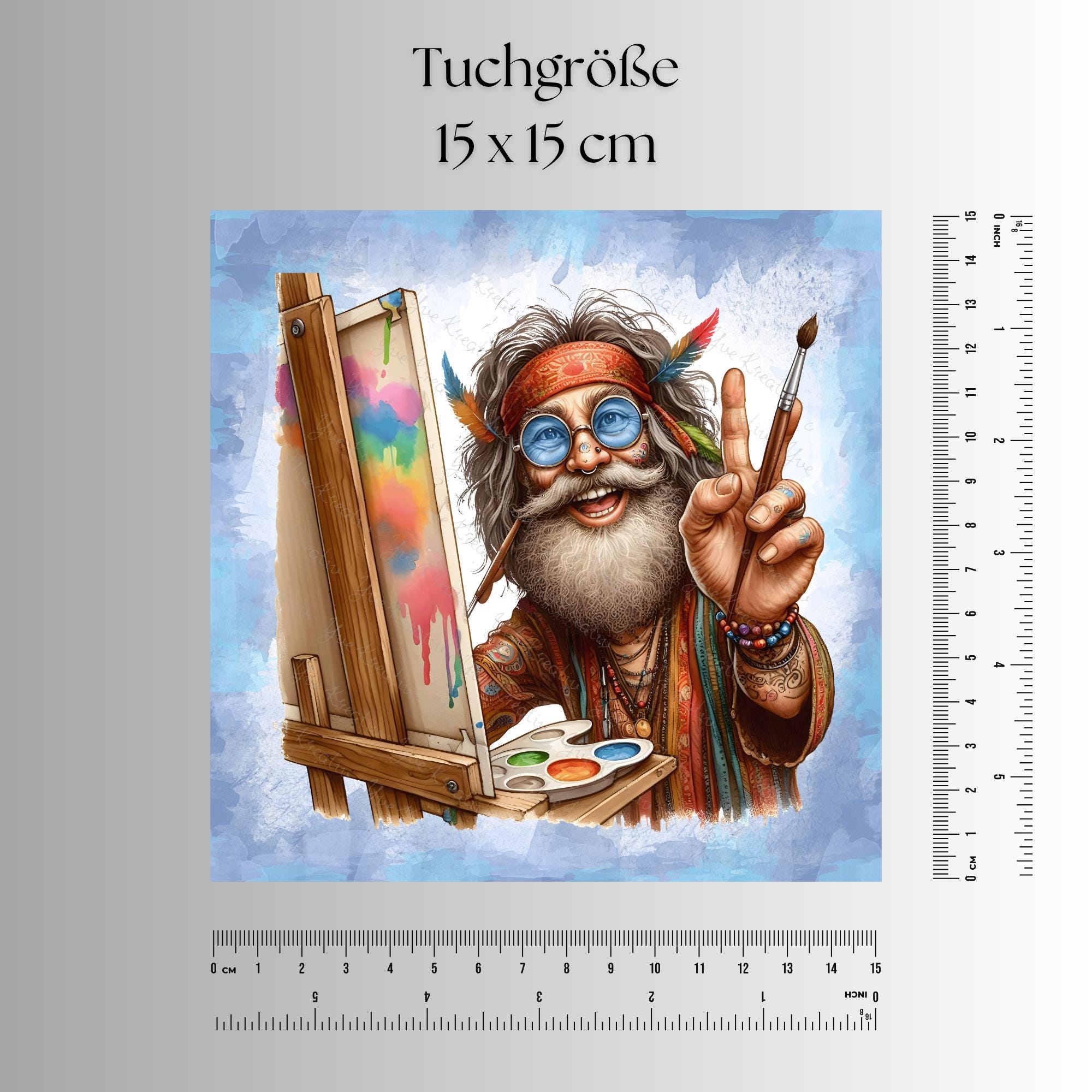 Brillenputztuch Maler bedrucktes Mikrofasertuch für Brillen Displaytuch Sonnenbrille Geschenk Künstler Mitbringsel Opa #BE14