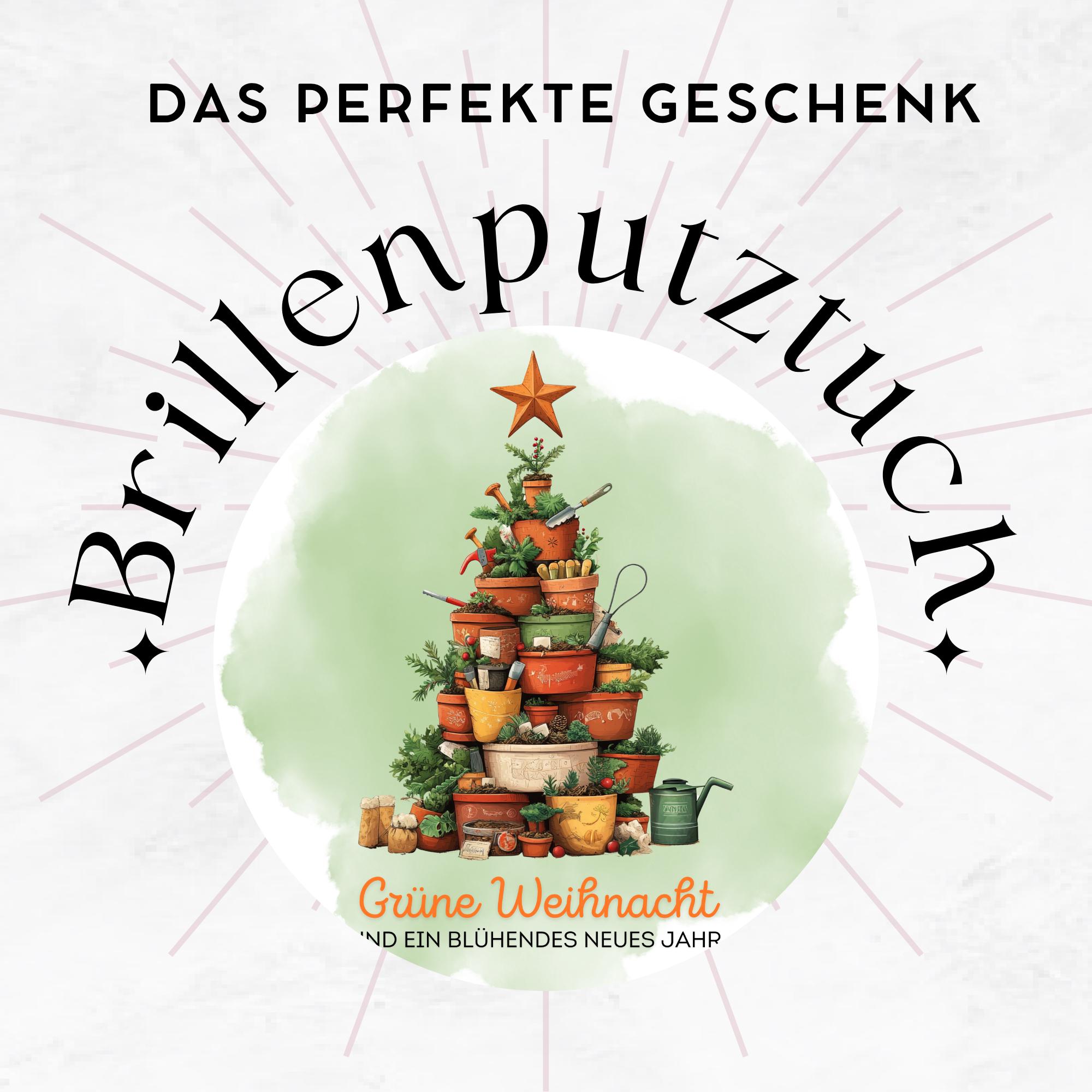 Brillenputztuch Tannenbaum Weihnachten Wichtelgeschenk Gärtner Geschenk Garten bedrucktes Mikrofasertuch für Brillen Display Handy #WE24