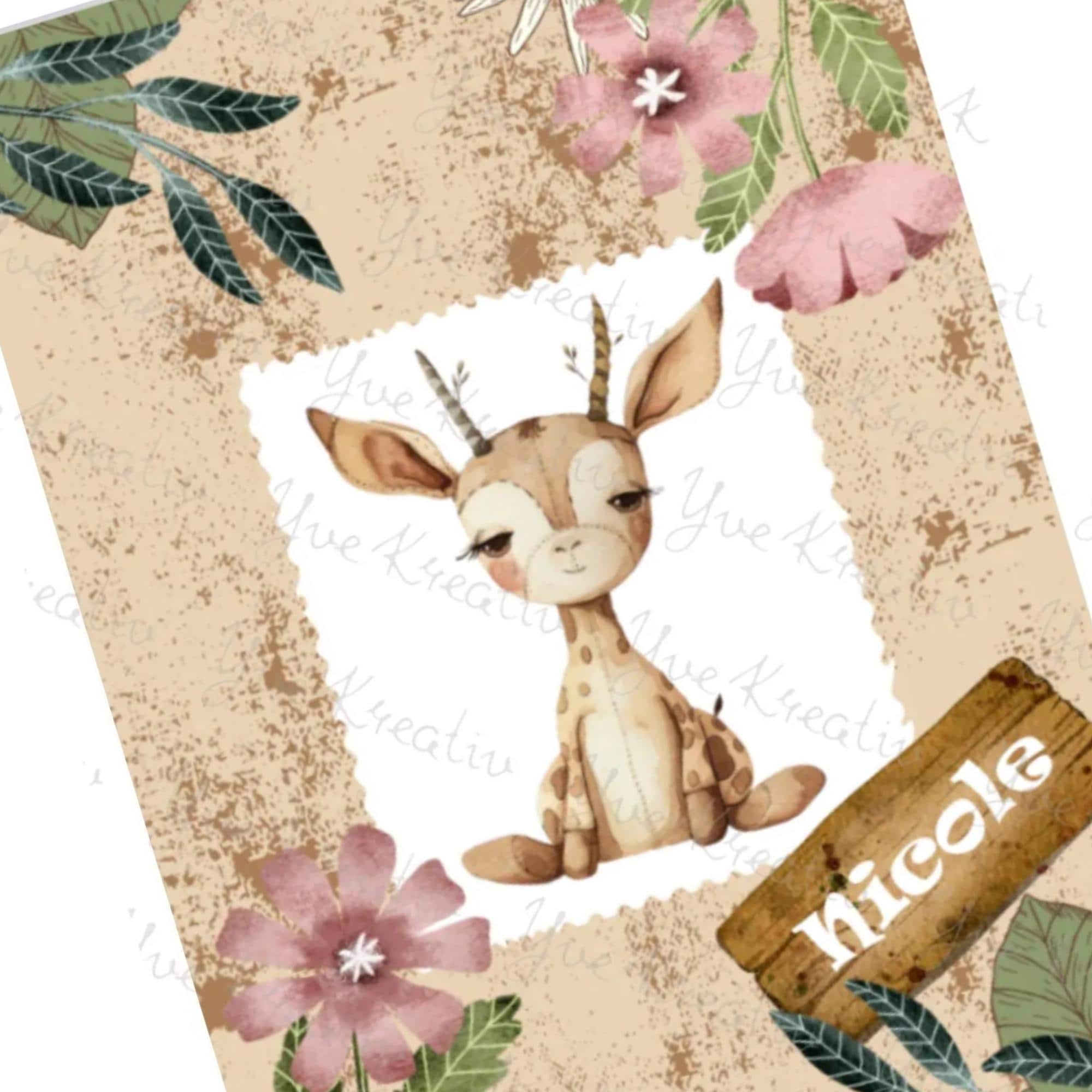 Notizblock personalisiert mit Namen DIN A6 kleiner Ringblock Giraffe Schreibblock Notizbuch Zettelblock für Schule Notizen #A6SO Notizblock personalisiert mit Namen DIN A6 kleiner Ringblock Giraffe Schreibblock Notizbuch Zettelblock für Schule Notizen #A6SO