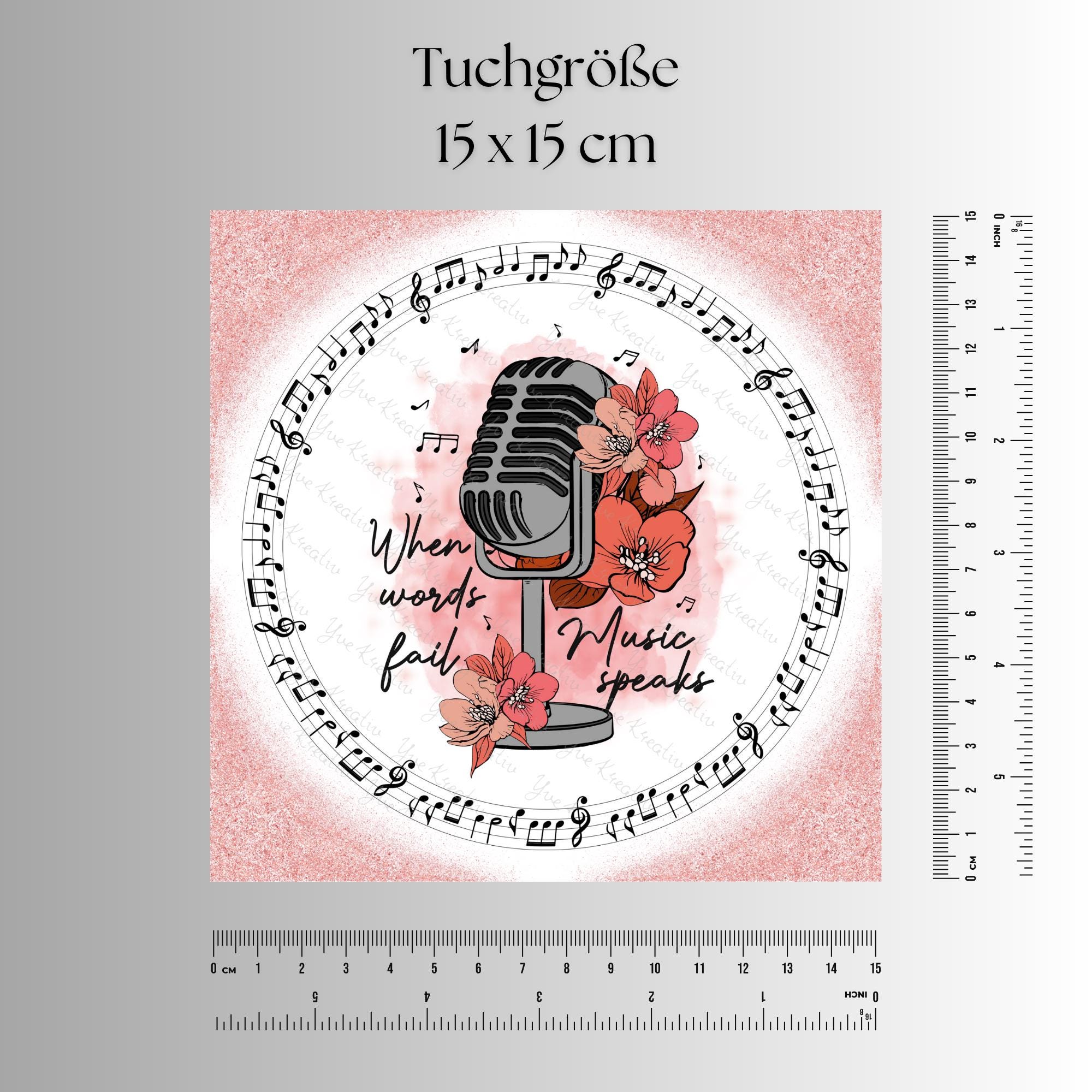 Brillenputztuch Musik Mikrofon bedrucktes Mikrofasertuch für Sonnenbrille Display Handy Musiker Geschenk Musikerliebhaber #MC7