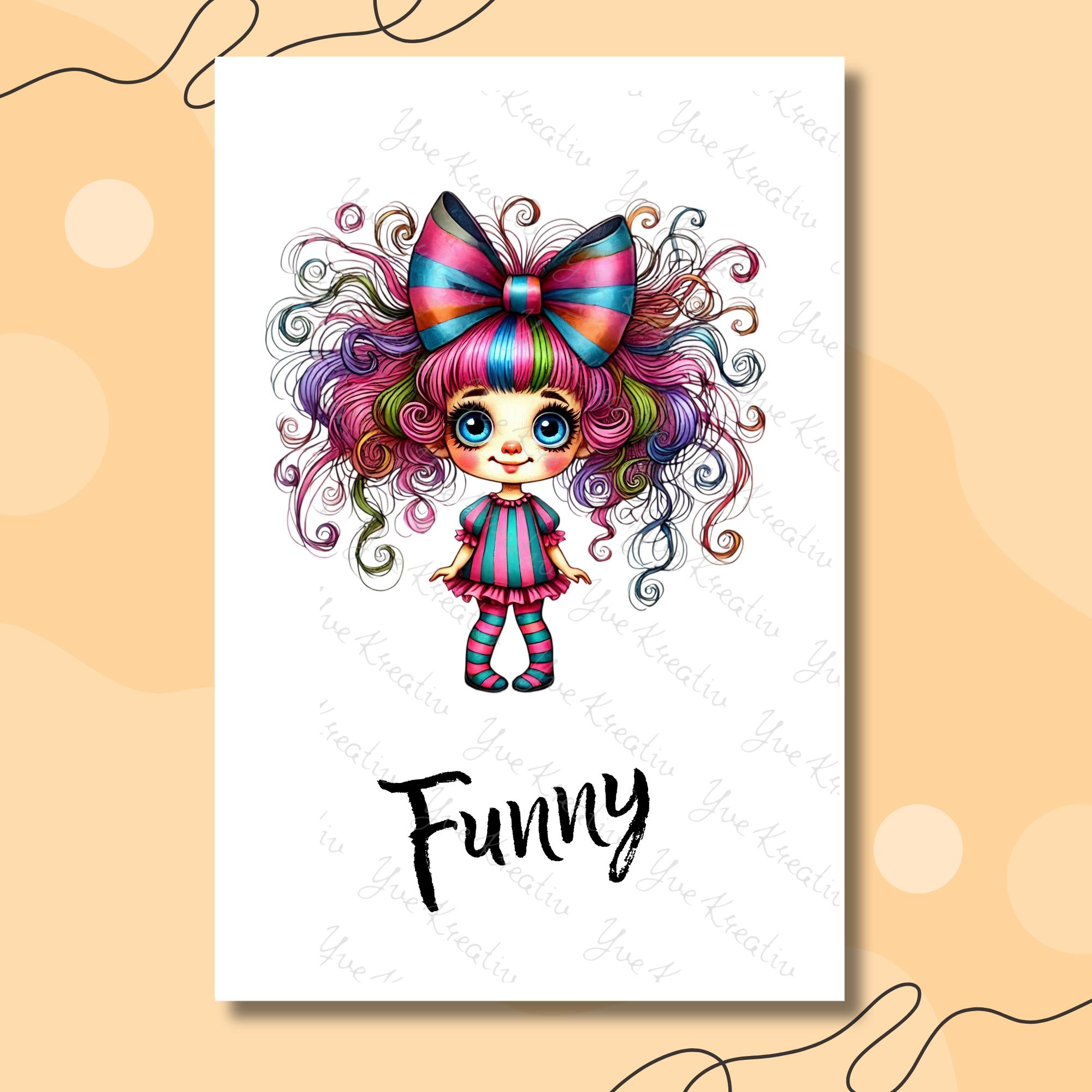 Postkarte, Grußkarte, Karte zum Geburtstag I Crazy, Funny, Lovely I Schrullige witzige Mädchen, Beste Freundin  #PHO
