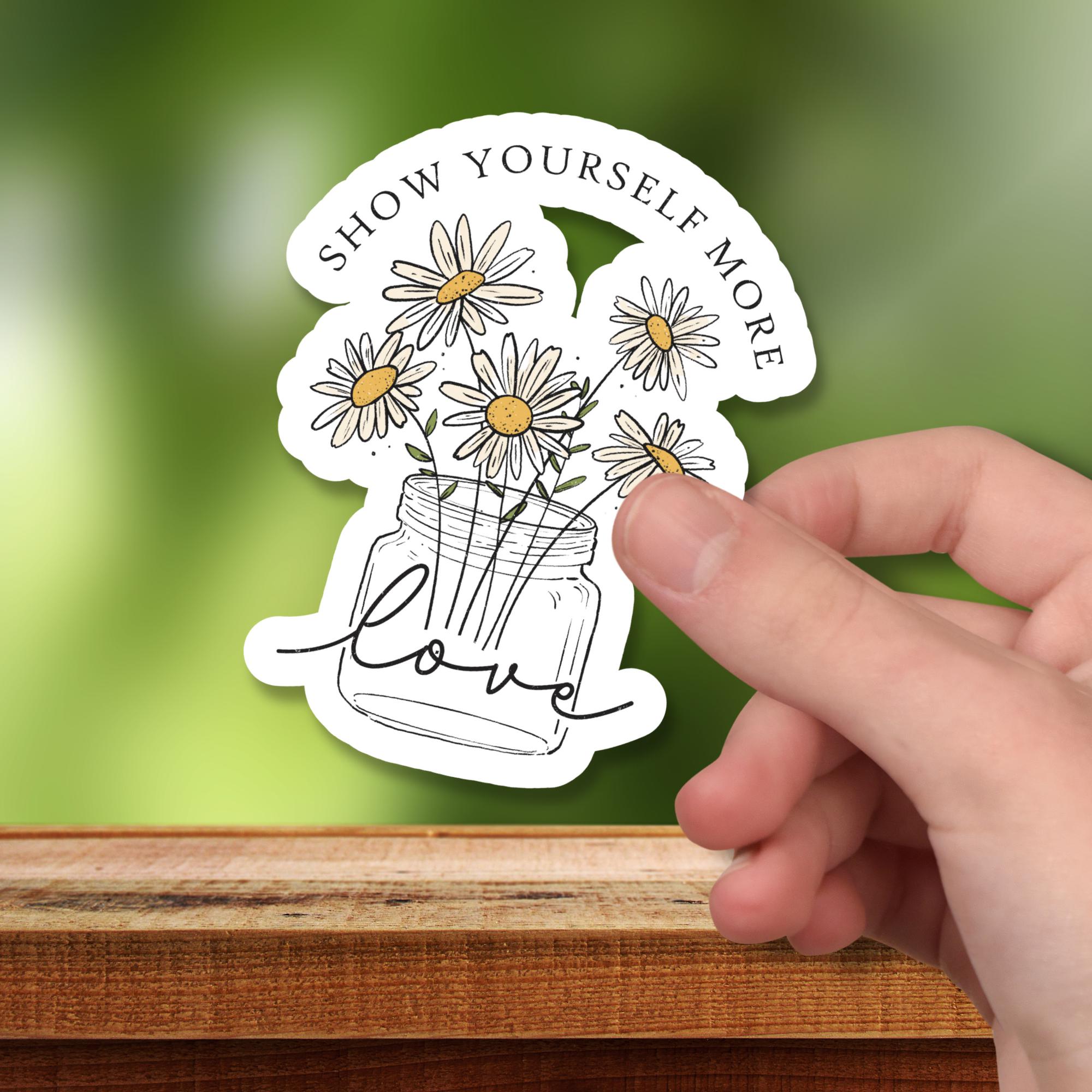 Kofferaufkleber, Geschenkaufkleber, Aufkleber Motivation, großer Blumen Sticker I zur Auswahl in Weiß oder Transparent  #SEG8
