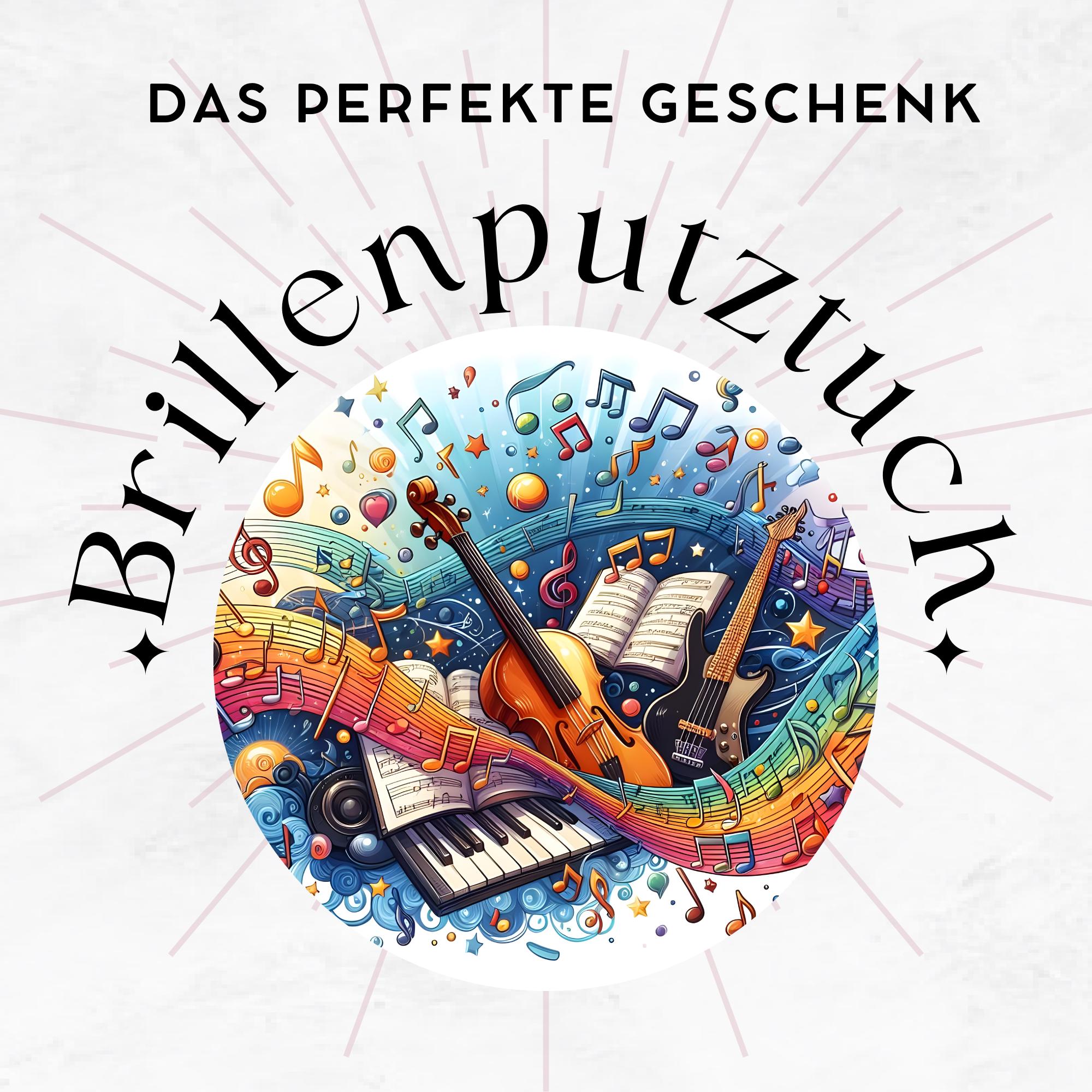 Brillenputztuch Welt der Musik bedrucktes Mikrofasertuch für Sonnenbrille Displays Handy Geschenk Musiker Mitbringsel Musiklehrer #MC16