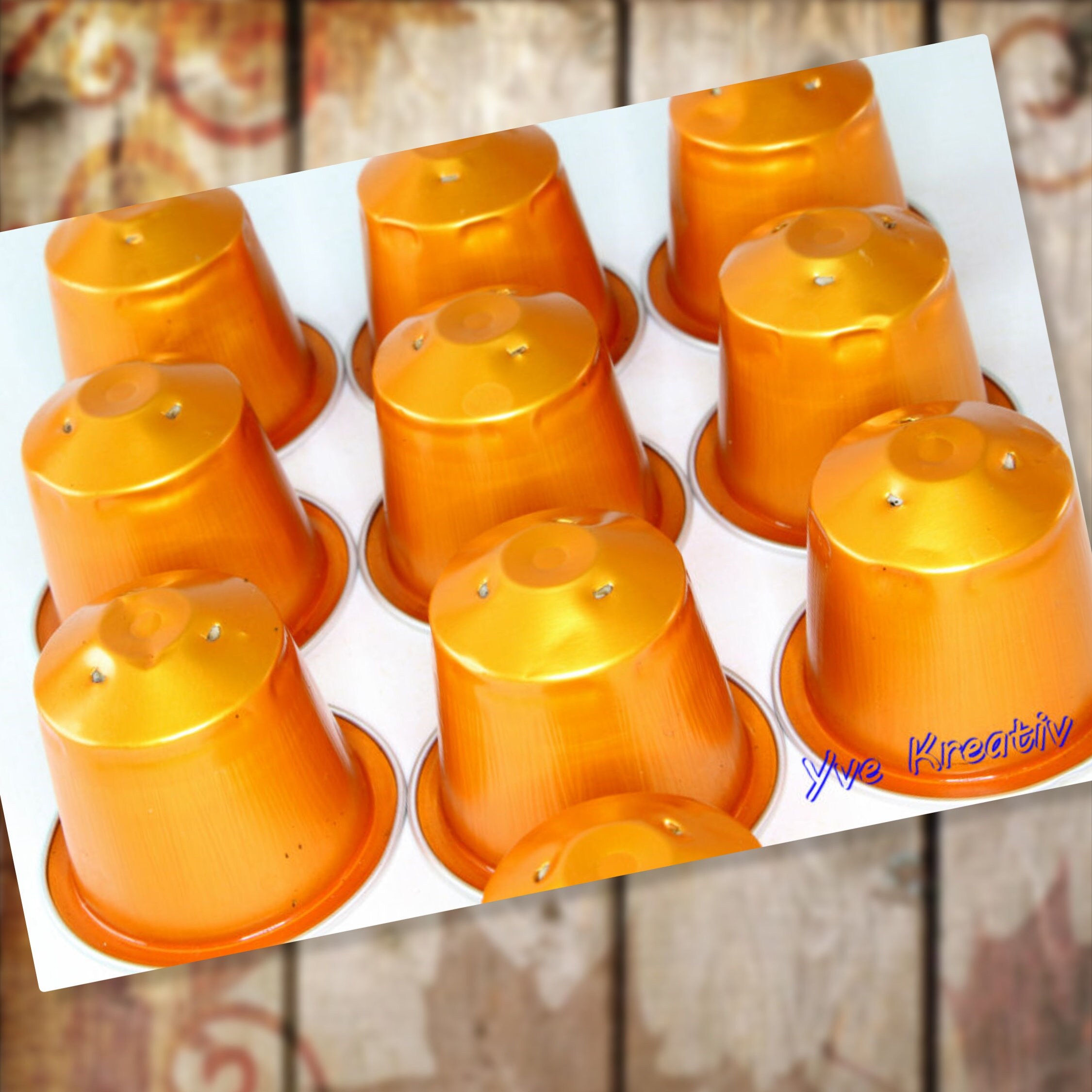 10 leere Kaffeekapseln Farbe : orange  #KNS