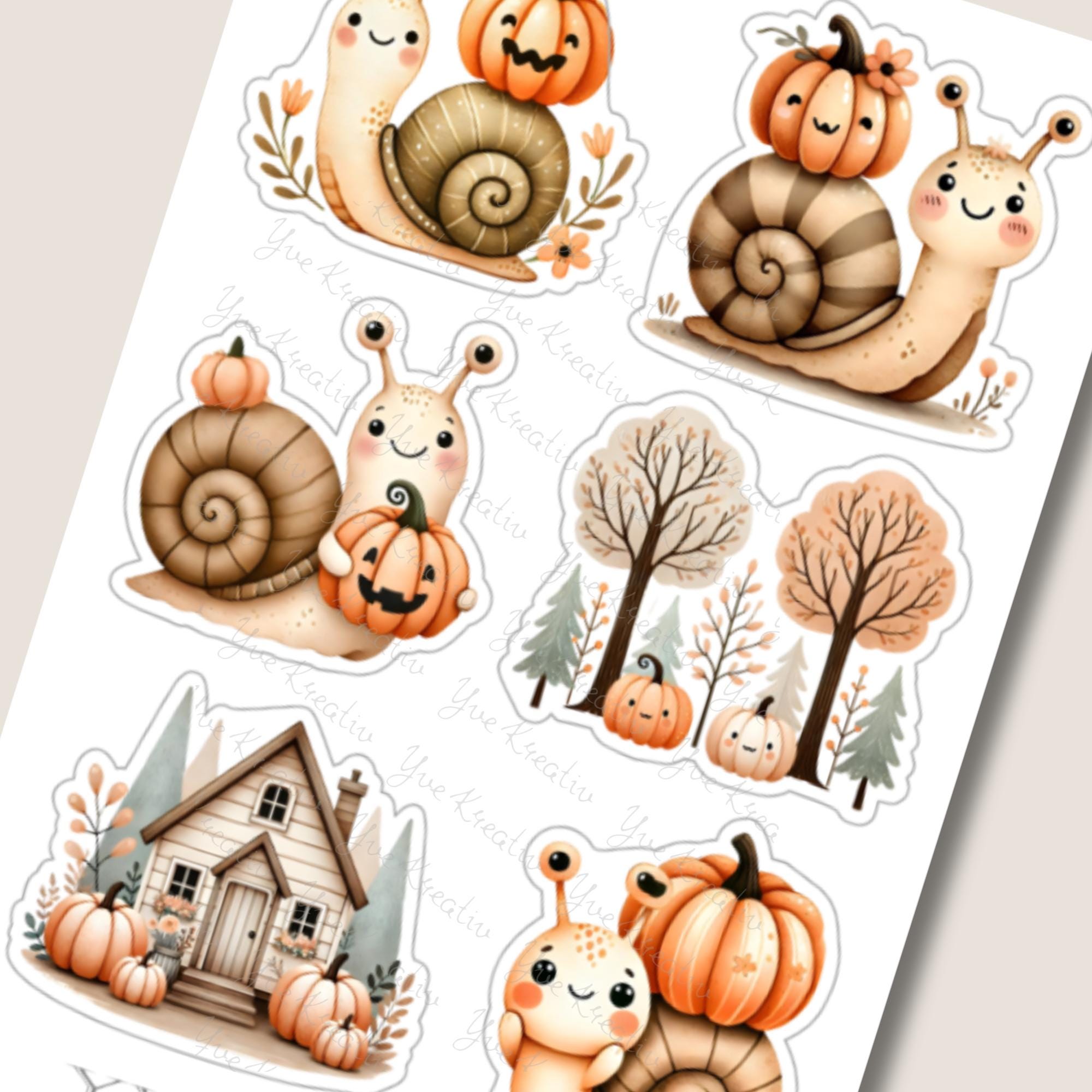 Aufkleber Waldtiere Stickerbogen Herbst Halloween Sticker Set - 3 Bögen zur Auswahl in Weiß - Transparent - Matt - Glanz  #SBA6