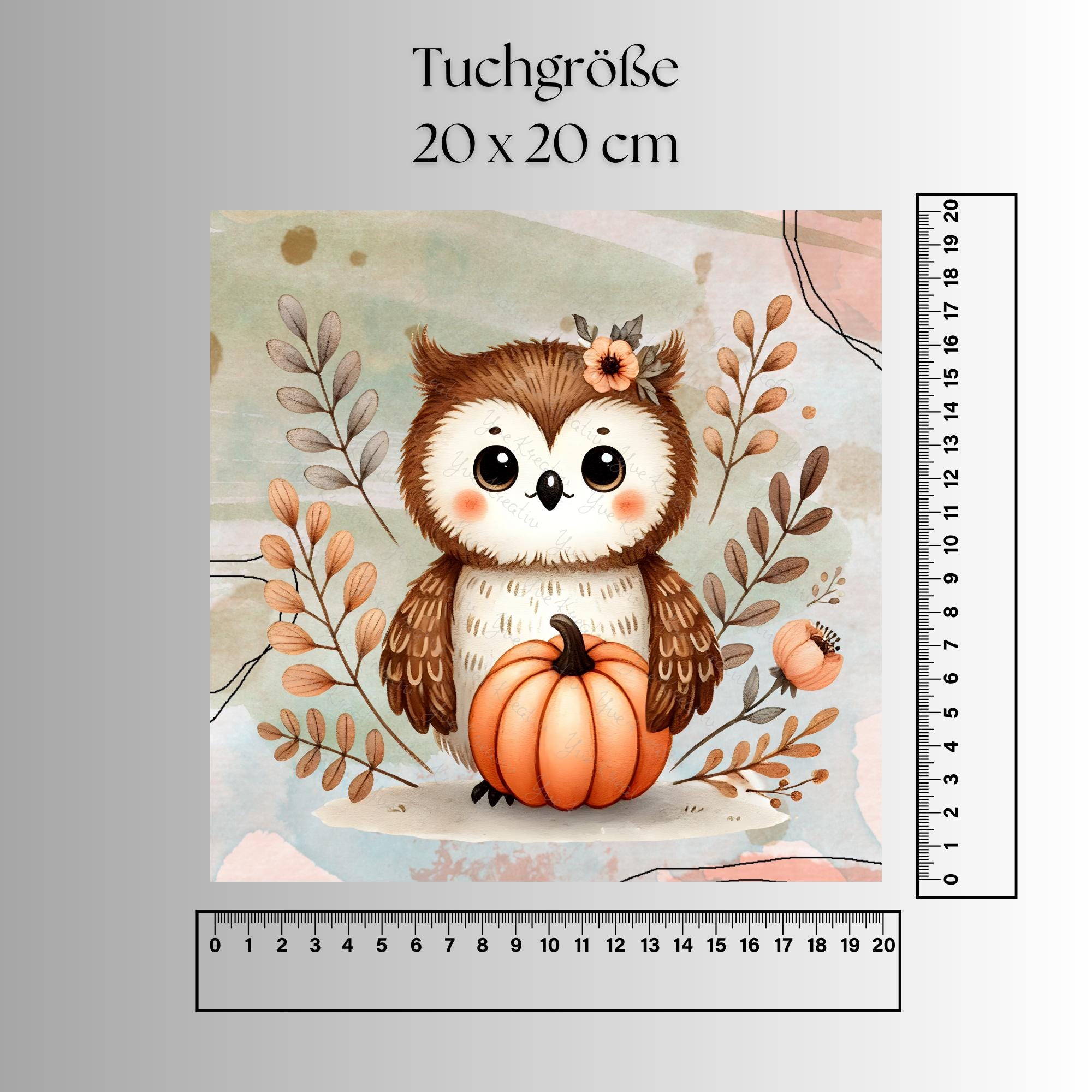 Brillenputztuch Herbst Eule bedrucktes Mikrofasertuch für Sonnenbrille Displays Handy Uhu Geschenk Halloween Mitbringsel #TI167