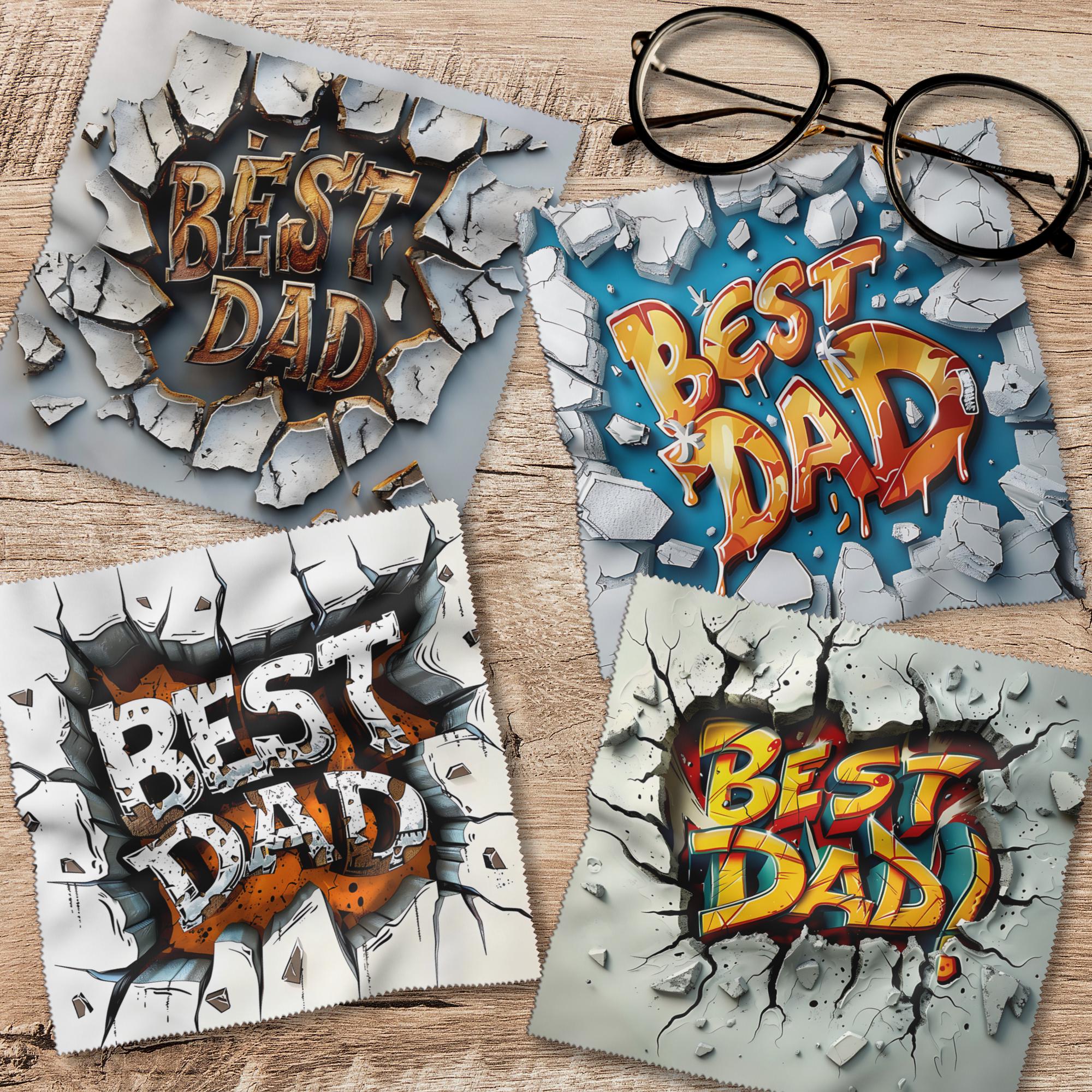 Brillenputztuch Geschenk Vatertag Papa Dad bedrucktes Mikrofasertuch für Brillen Displays Objektive #VA4abcd