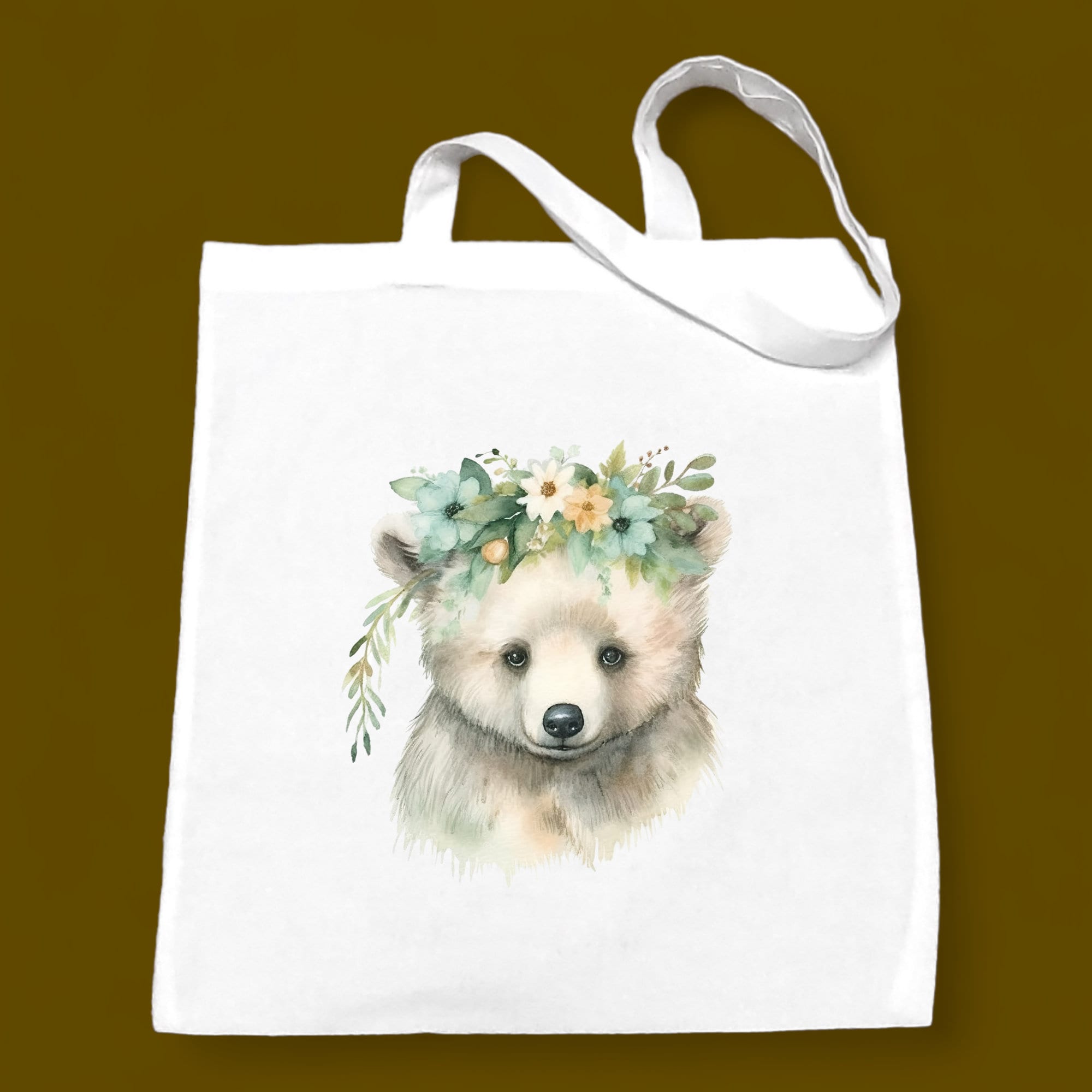 Stofftasche, Stoffbeutel, Einkaufstasche, Tasche, Geschenk in Weiß oder Beige  "Bär Mamabär"