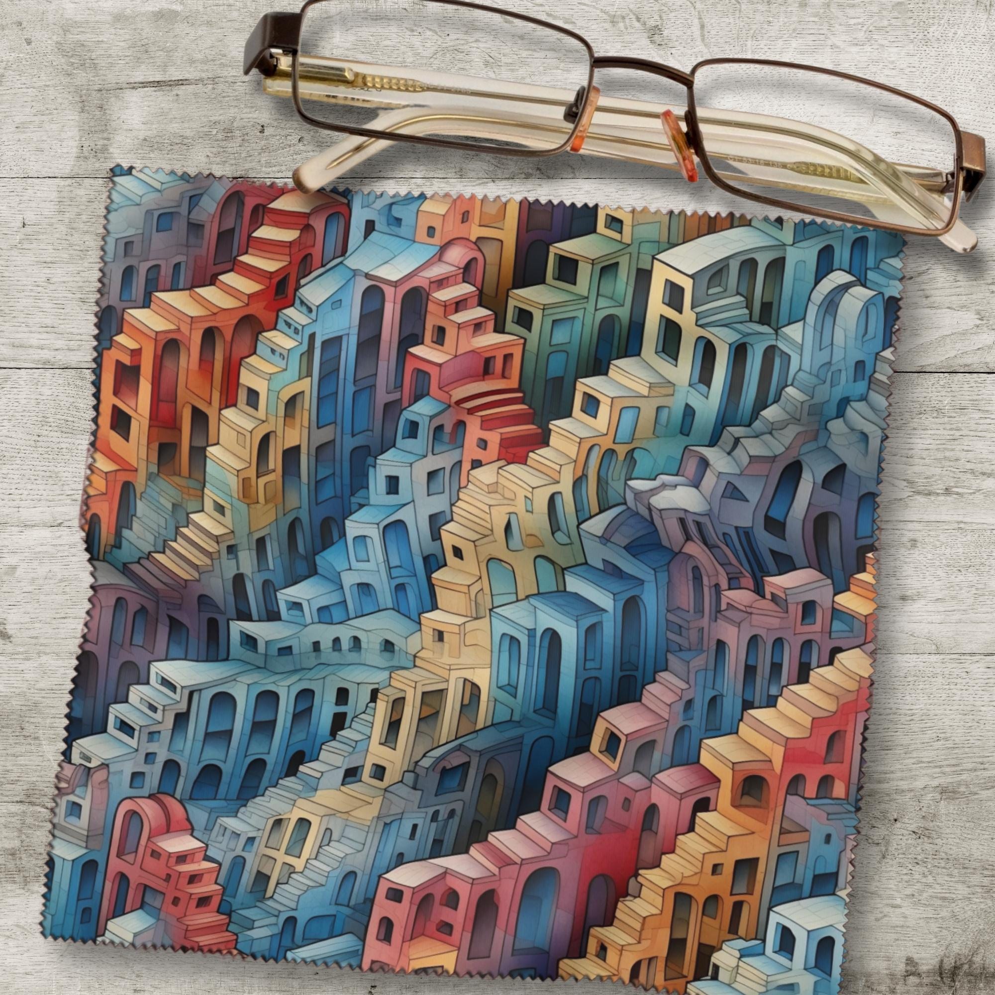Brillenputztuch Op-Art bedrucktes Mikrofasertuch für Brille Sonnenbrille Displays Handyputztuch Brillentuch Mikrofaser #AL68