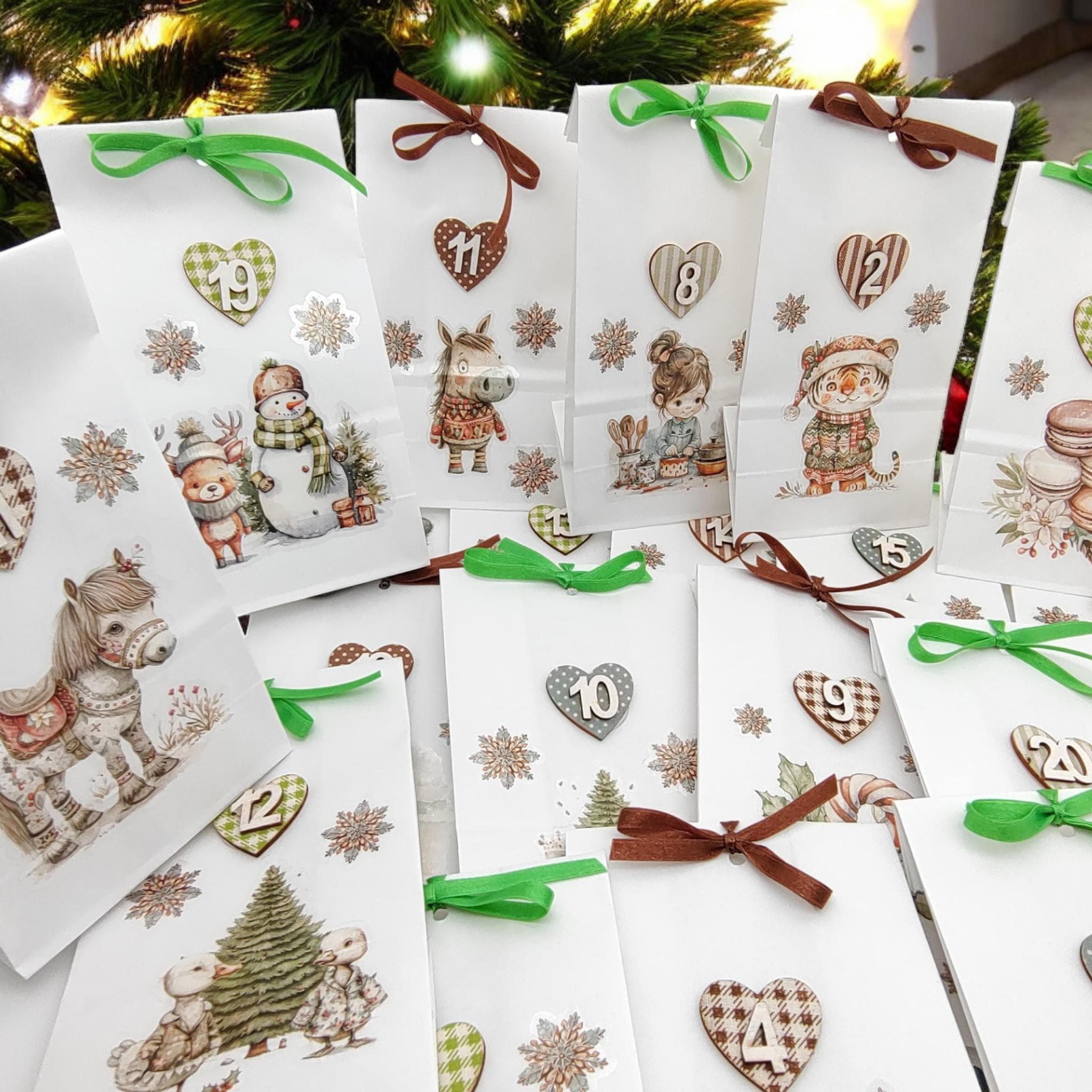Adventskalender zum Befüllen, Papiertütchen mit Zahlen 1-24  #1818345675