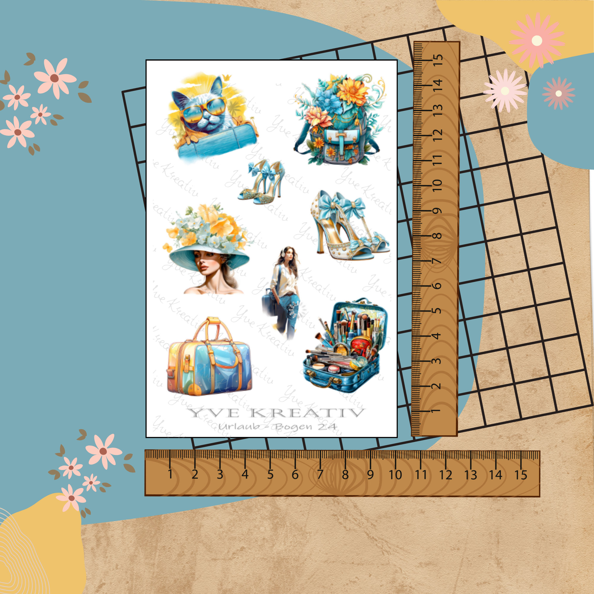 Sticker Bogen " Urlaub Reisen Fernweh " | Sticker Set - Aufkleber 3 Stickerbogen zur Auswahl in Weiß - Transparent - Matt - Glanz  #SBA6