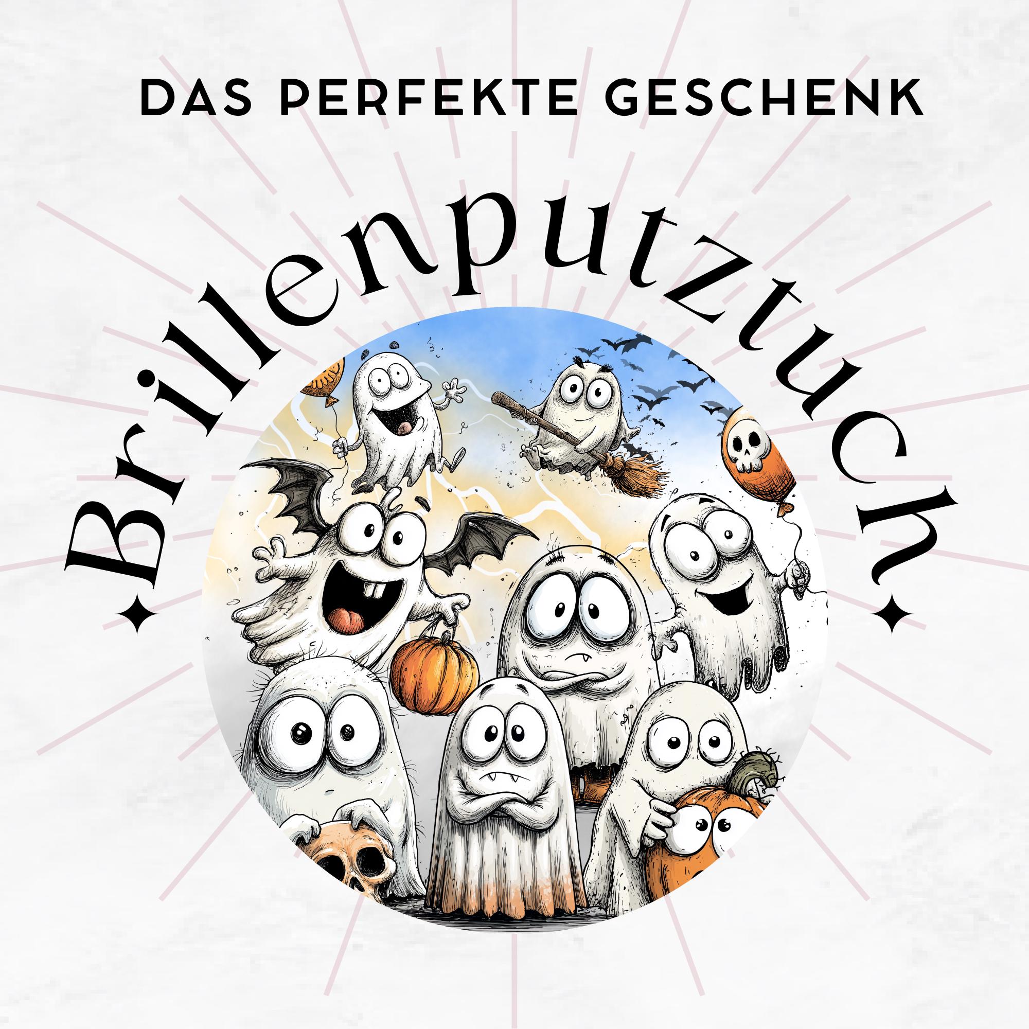 Brillenputztuch Halloween Geist bedrucktes Mikrofasertuch für Sonnenbrille Displays Handy Grusel Geschenk süßes oder Saures Mitbringsel #SA8