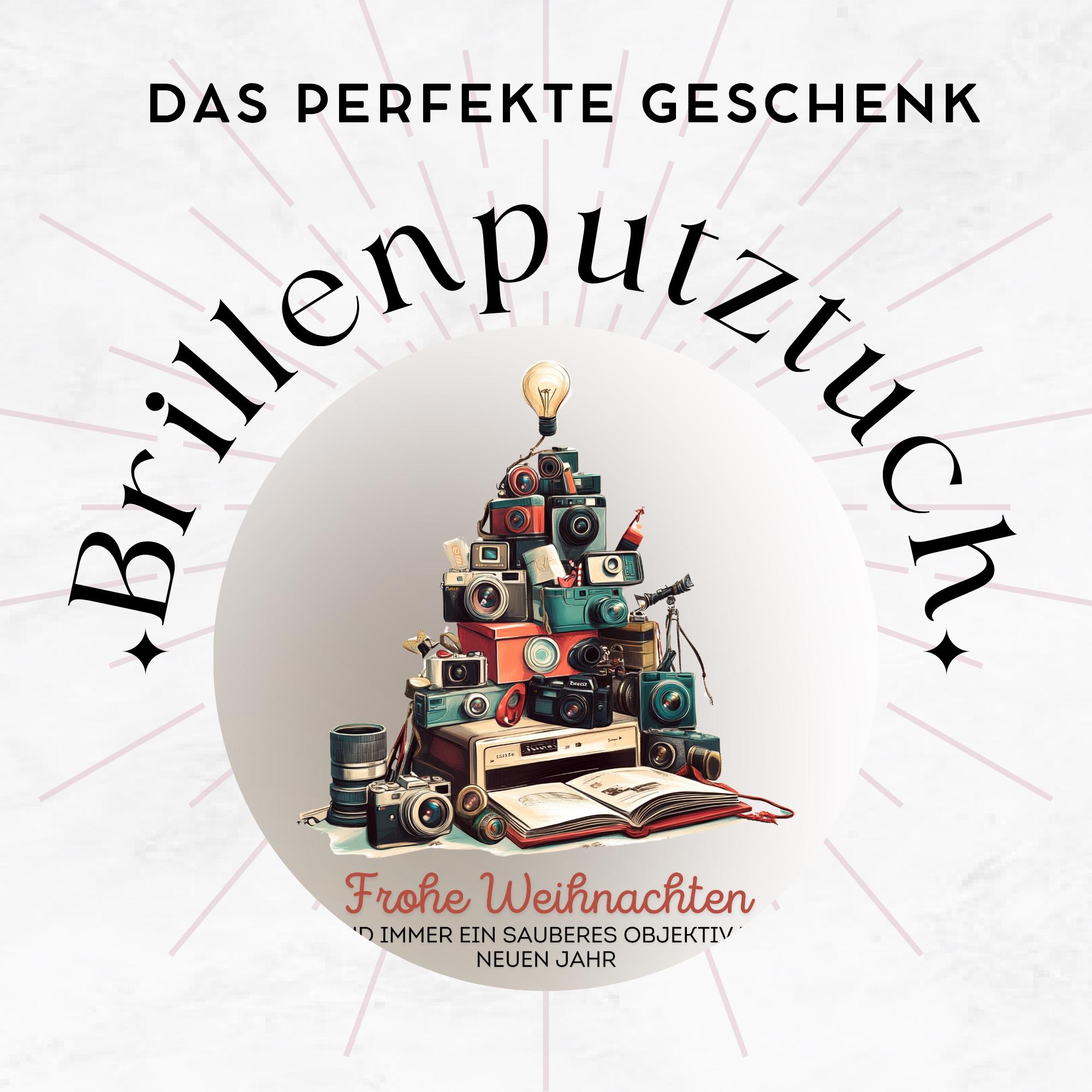 Brillenputztuch Tannenbaum Weihnachten Wichtelgeschenk Fotograf Geschenk bedrucktes Mikrofasertuch für Brillen Display Handy Objektiv #WE25
