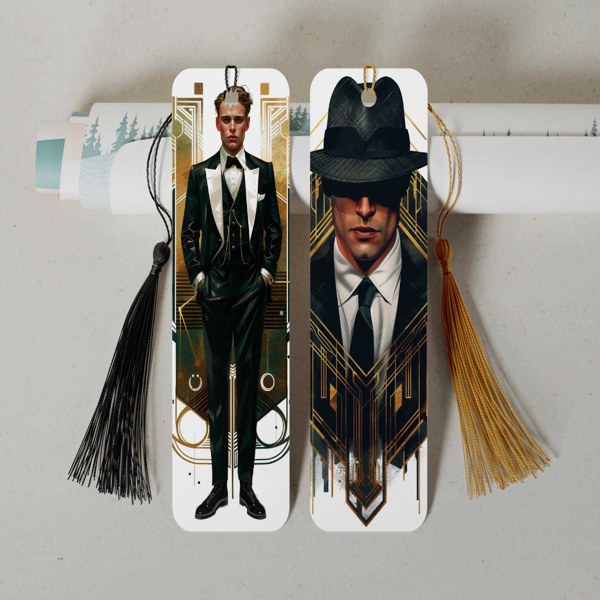 Lesezeichen aus Aluminium Geschenk zum Geburtstag "Motiv Gangster Krimi" Bücher Bookmark - 4 Motive zur Auswahl  #LEALU