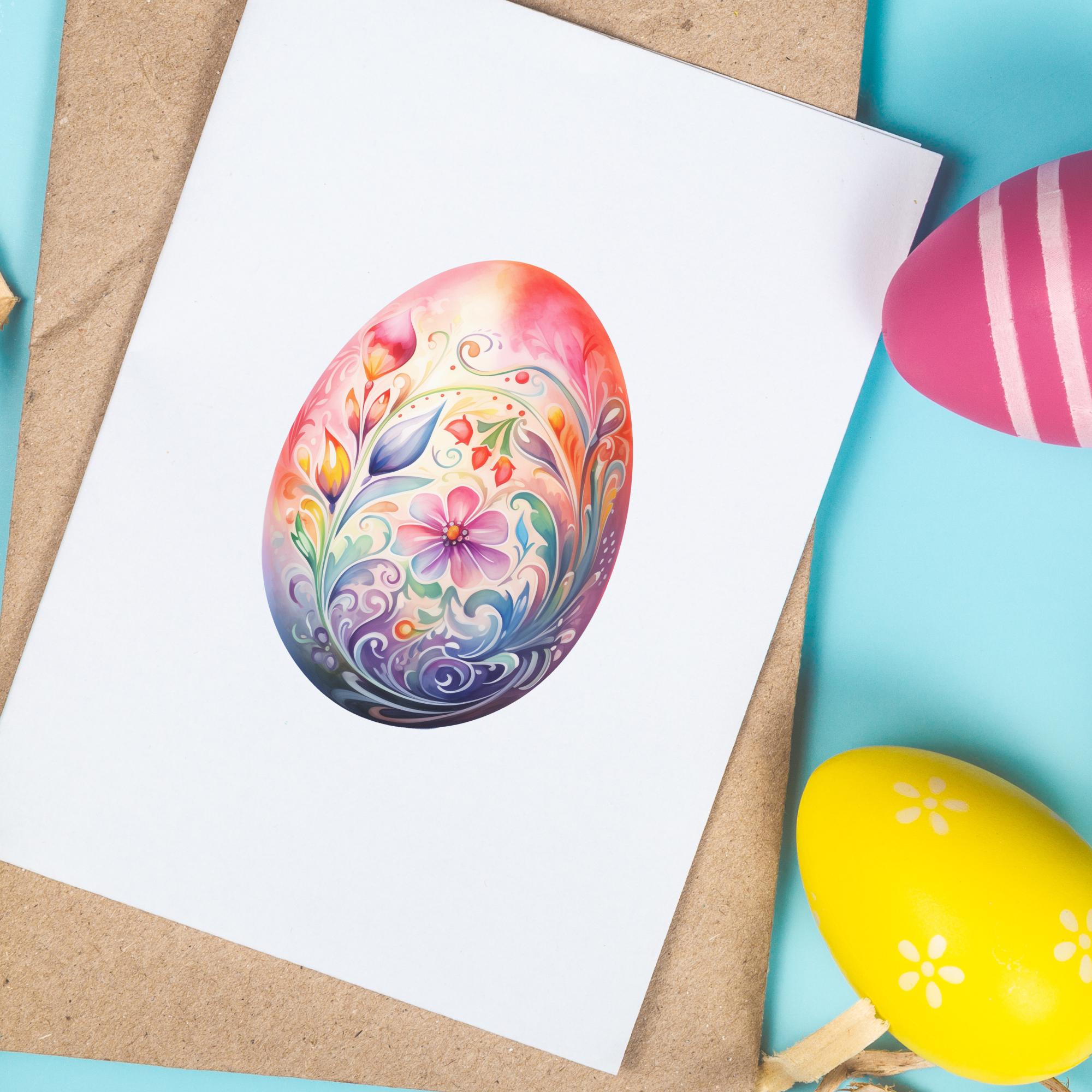 Aufkleber Ostern großer 8 cm Sticker Osterei Deko Osterfest Geschenkaufkleber Dekoei - zur Auswahl in Weiß oder Transparent  #SEG8