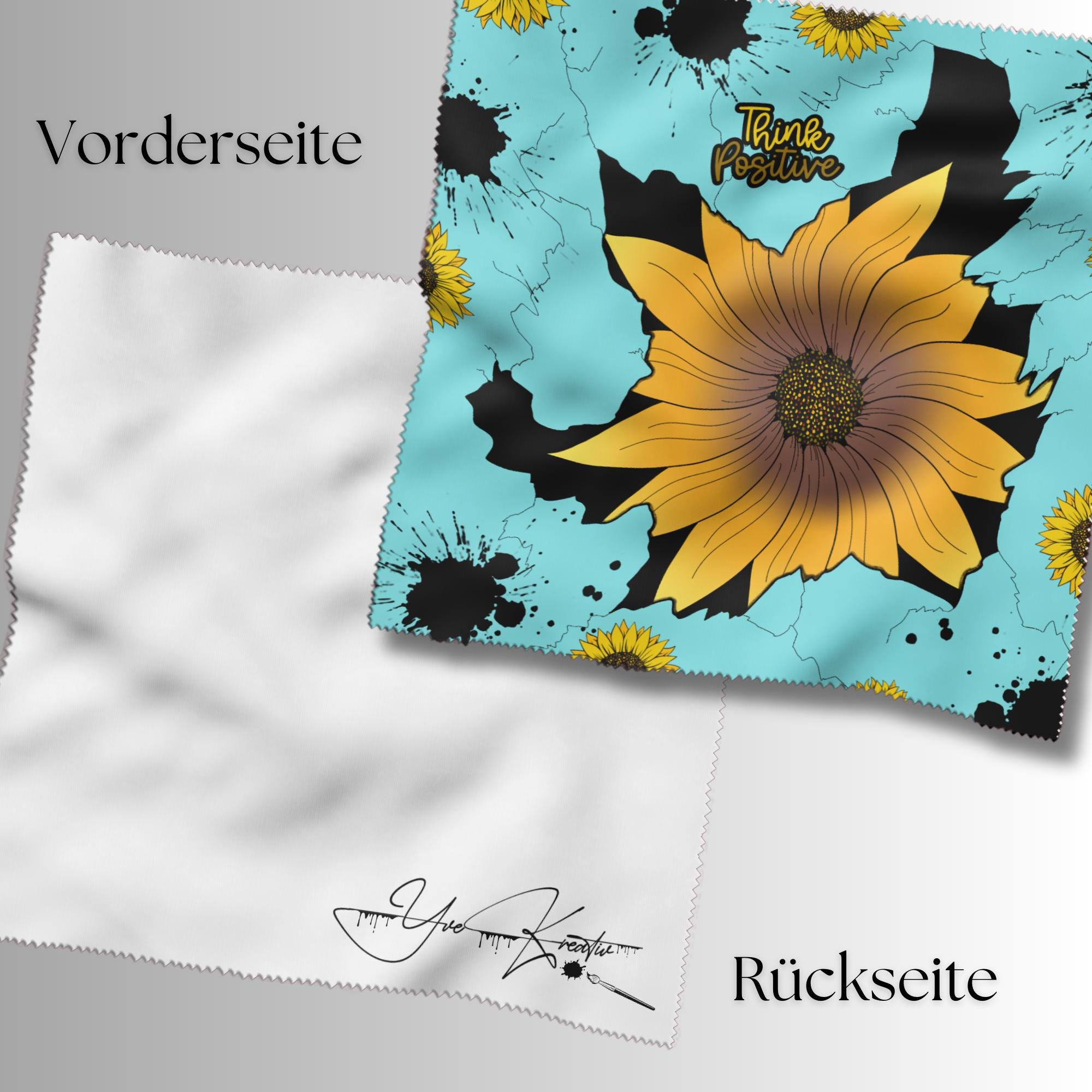 Brillenputztuch Think positive Mikrofasertuch für Brille Sonnenbrille Displays Geschenk Sonnenblume Aufmunterung Mitbringsel #MO12YK Brillenputztuch Think positive Mikrofasertuch für Brille Sonnenbrille Displays Geschenk Sonnenblume Aufmunterung Mitbringsel #MO12YK