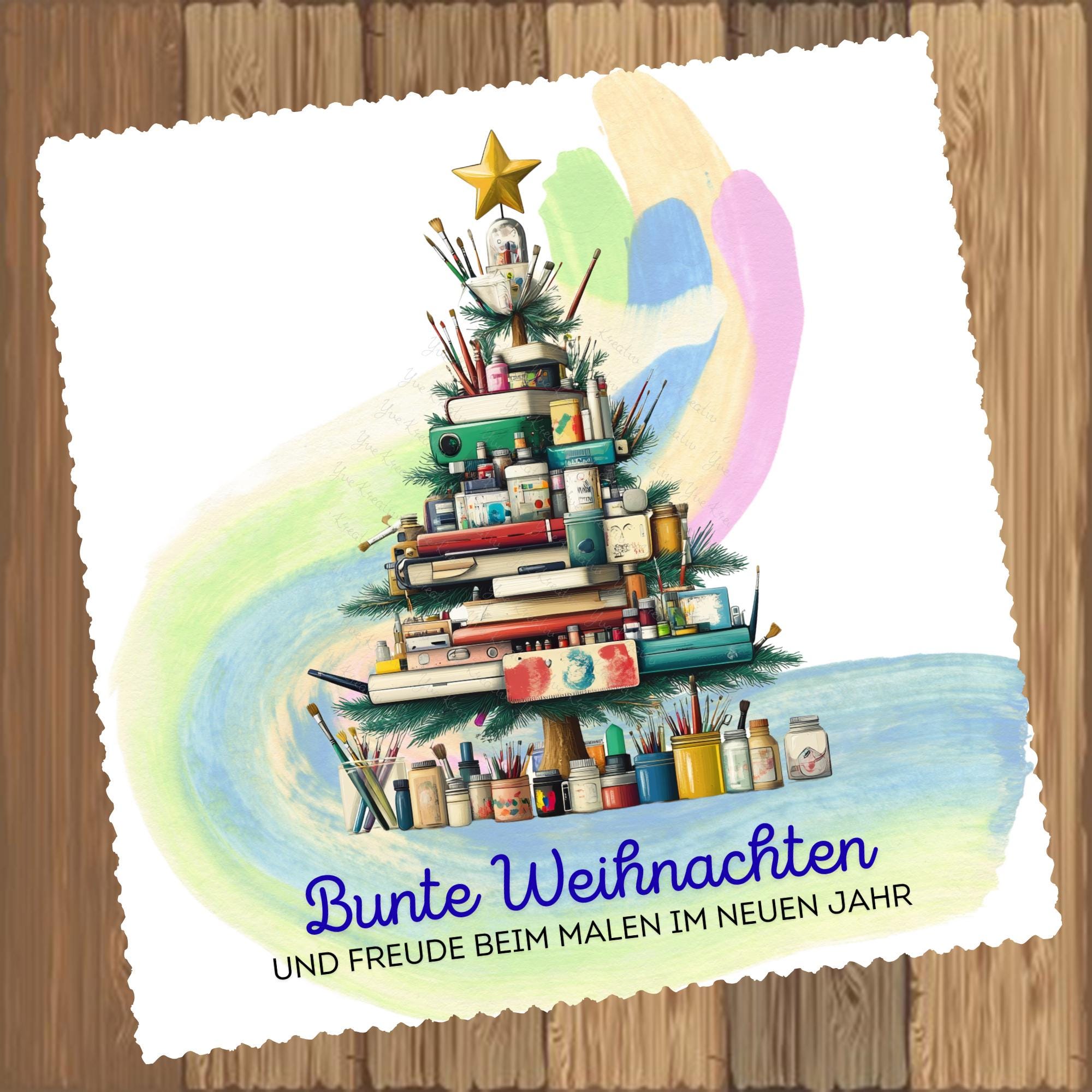 Brillenputztuch Tannenbaum Weihnachten Wichtelgeschenk Maler Geschenk Künstler bedrucktes Mikrofasertuch für Brillen Display Handy #WE19