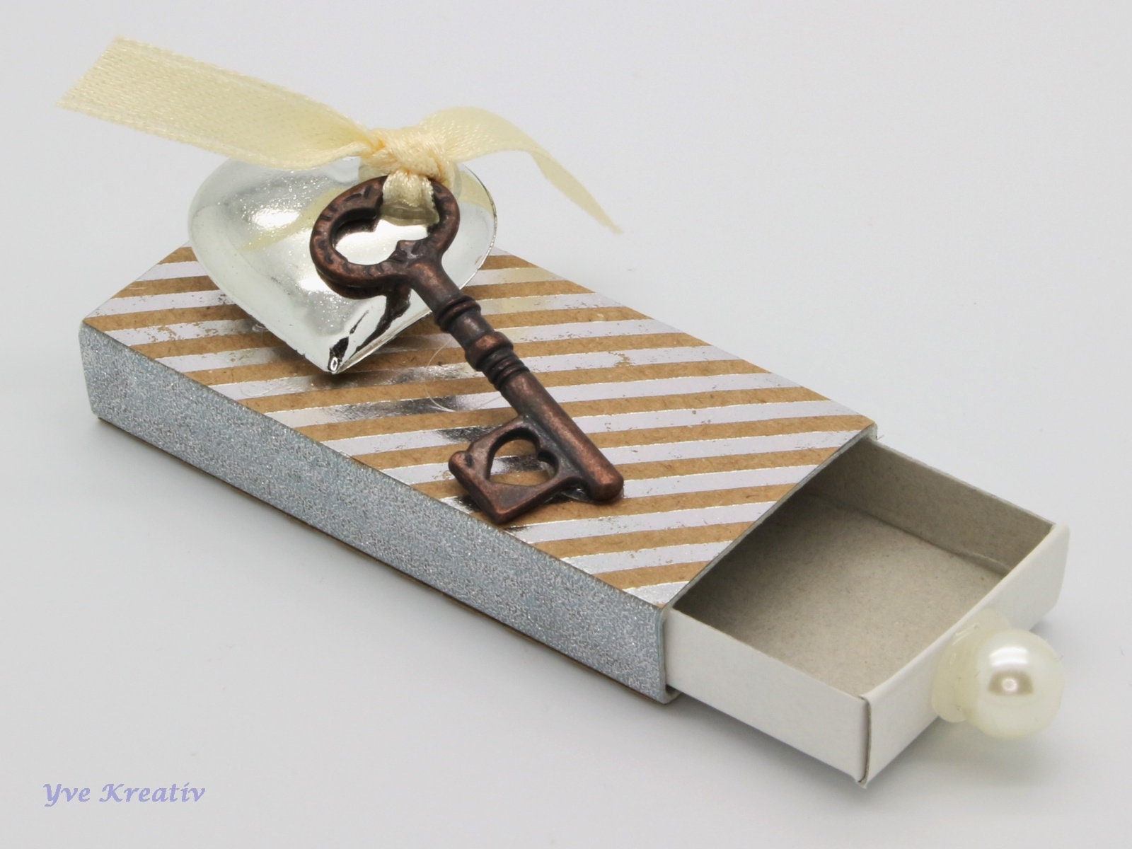 Kleine Schachtel, verzierte Streichholzschachtel als originelle Geschenkverpackung für Geld, Gutscheine und mehr