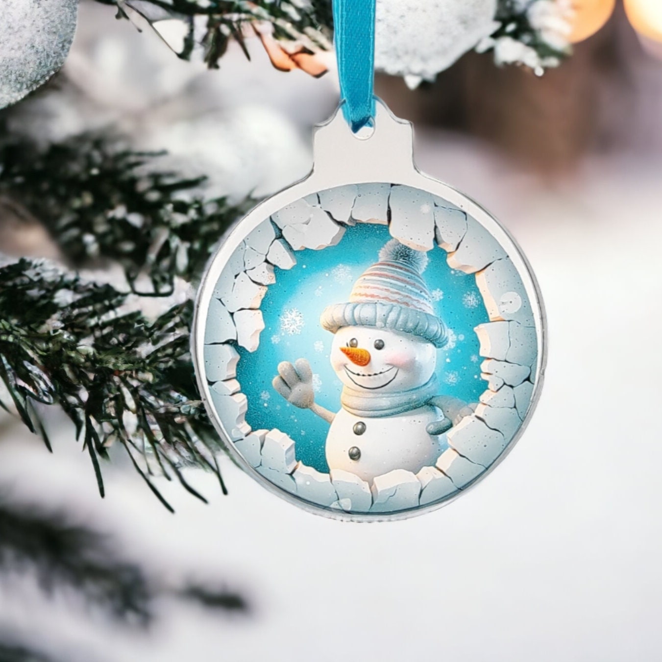 Weihnachtskugel Weihnachtsschmuck Baumanhänger Christmas Ornaments Weihnachten Baumkugel  Motiv "Schneemann"  #1620726851
