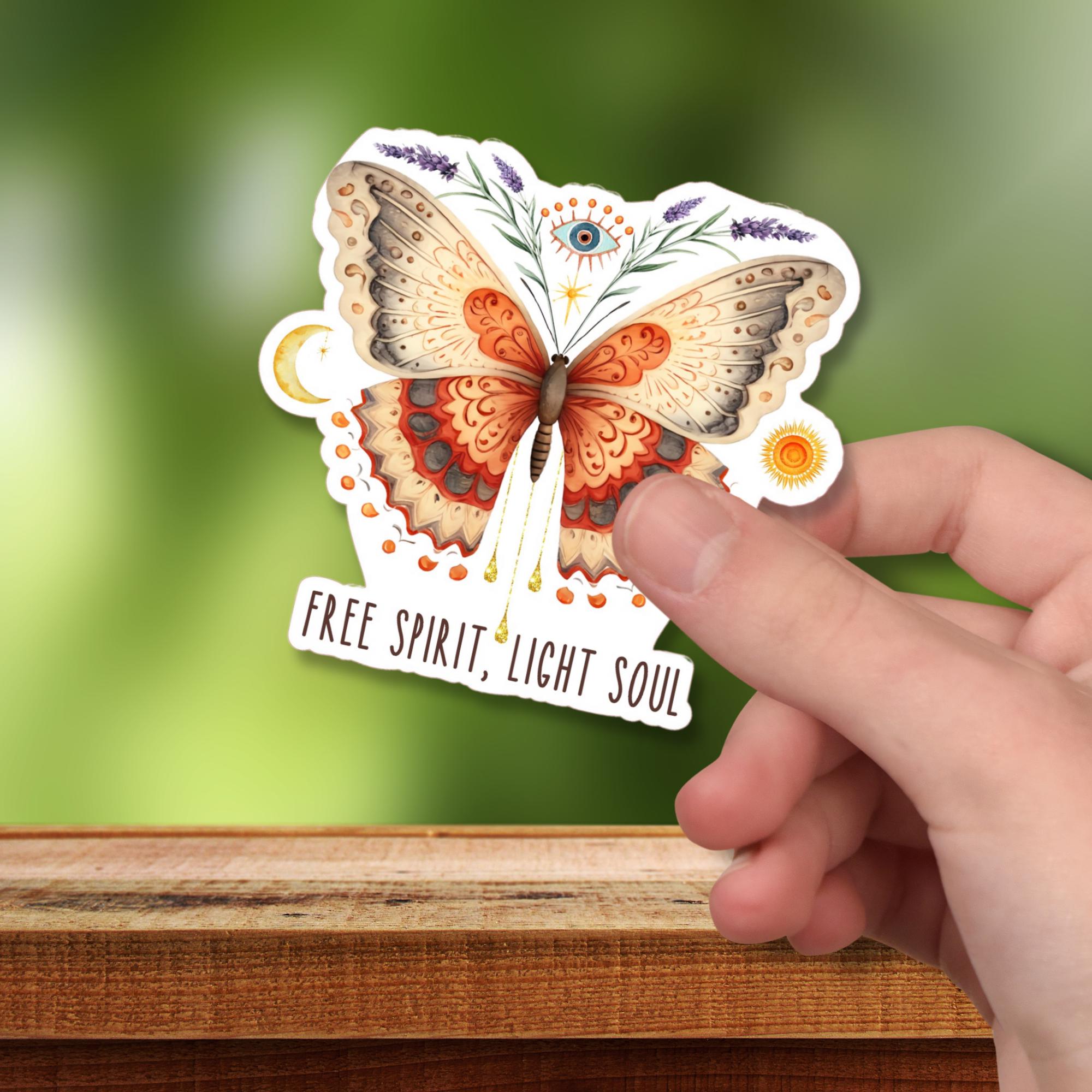 Kofferaufkleber, Geschenkaufkleber, Aufkleber Motivation, großer Schmetterling Sticker I zur Auswahl in Weiß oder Transparent  #SEG8