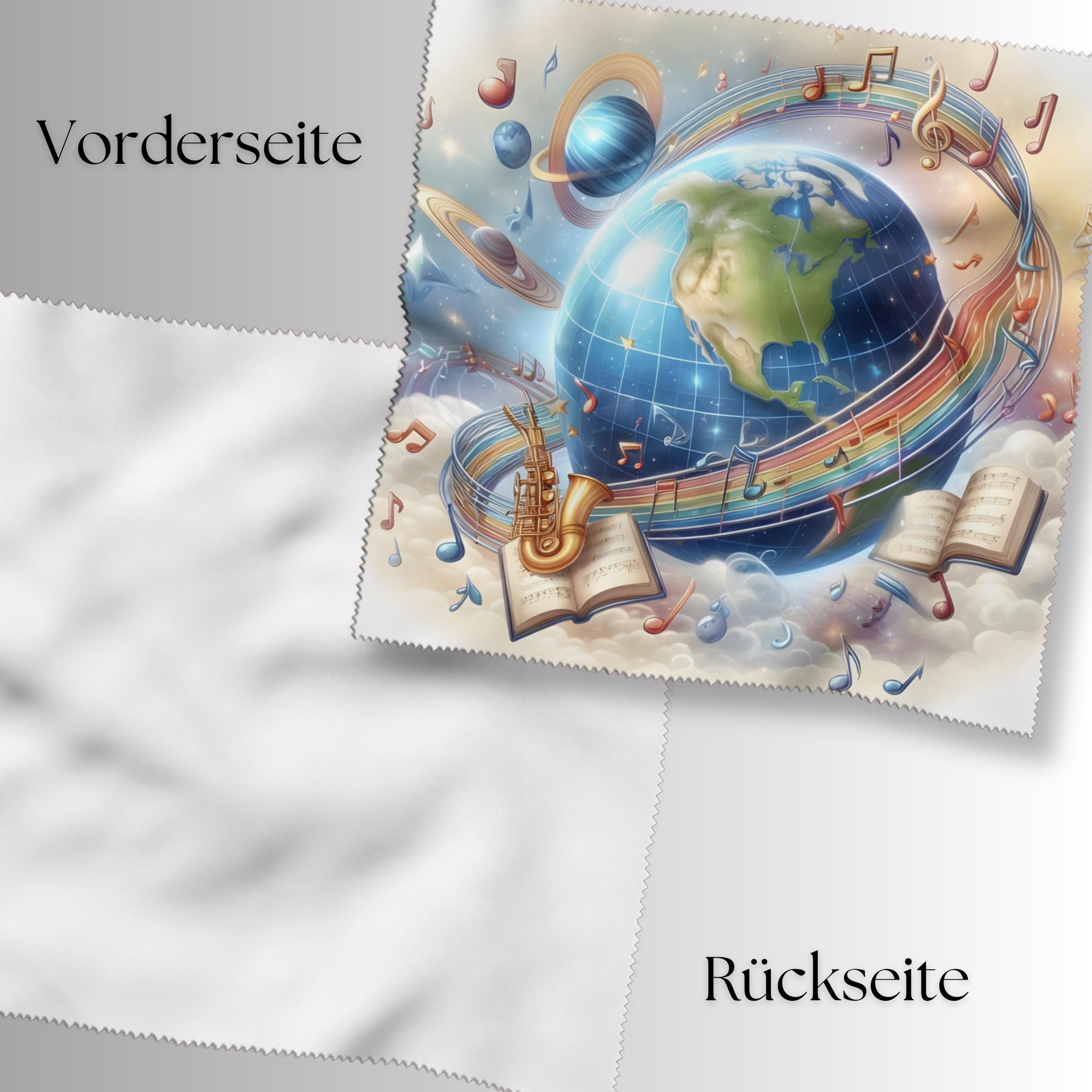 Brillenputztuch Welt der Musik bedrucktes Mikrofasertuch für Sonnenbrille Displays Handy Geschenk Musiker Mitbringsel Musiklehrer #MC15
