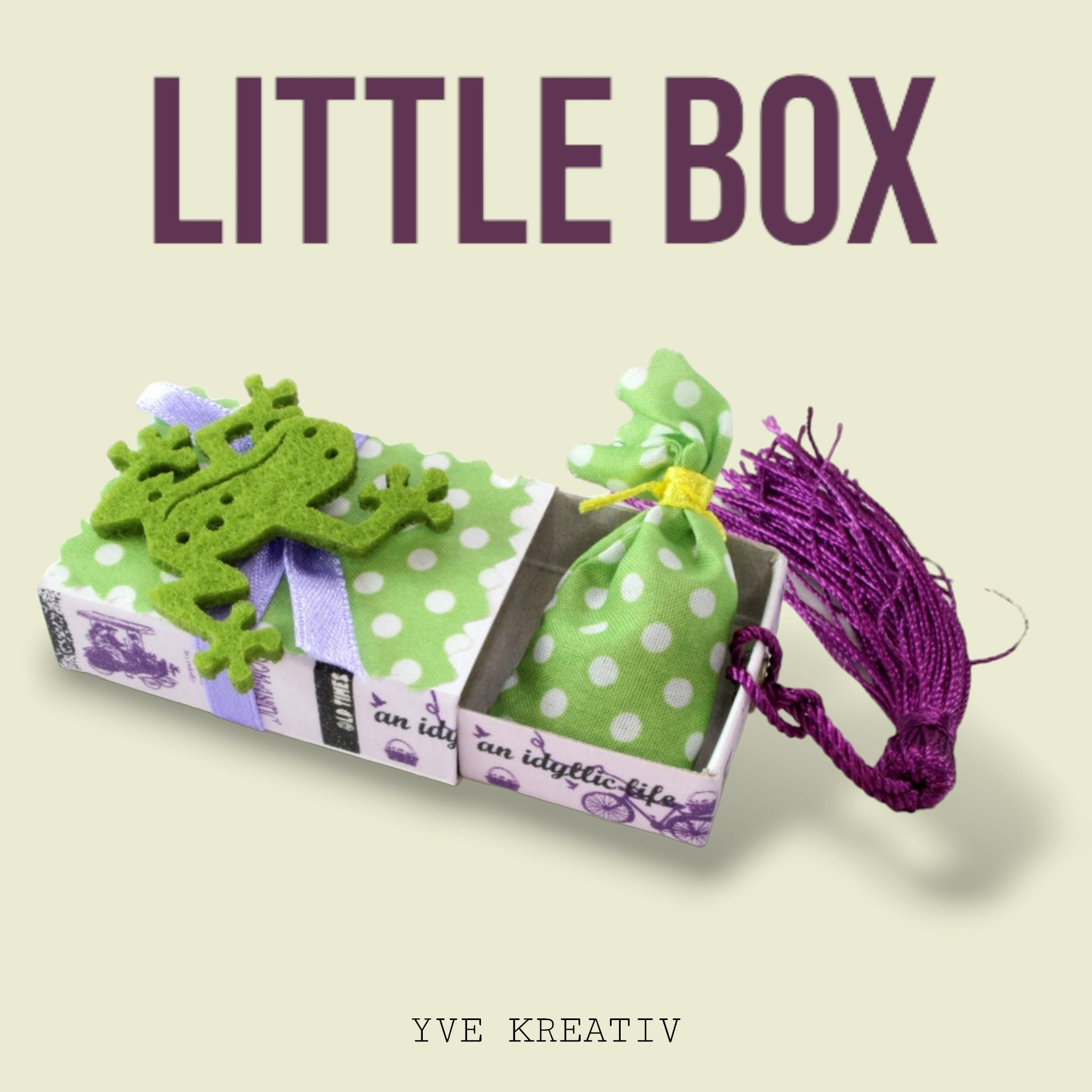 Kleine Schachtel mit Lavendel, verzierte Streichholzschachtel als originelle Geschenkverpackung für Geld, Gutscheine und mehr