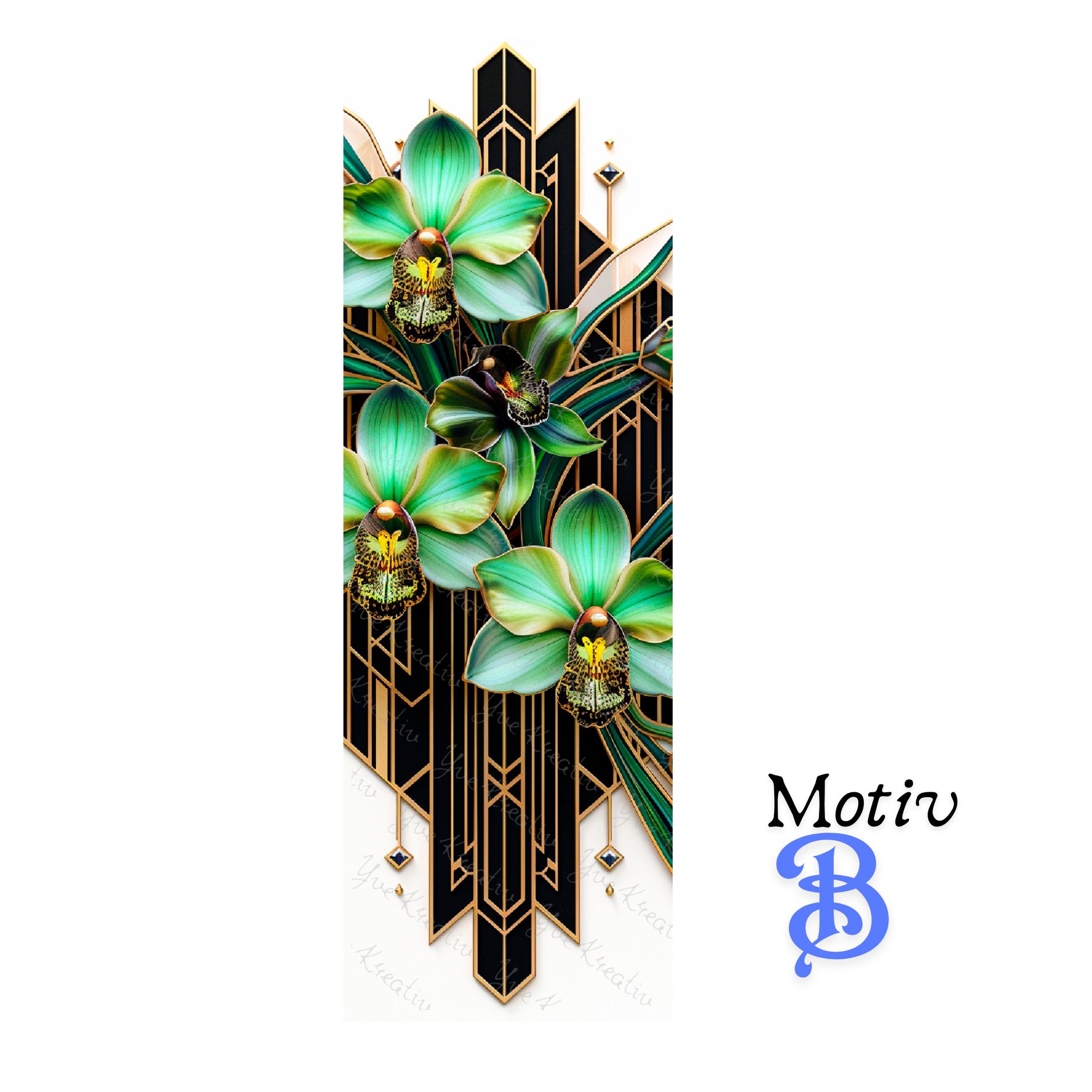 Lesezeichen aus Metall Orchideen Geschenk Freundin Bücherzeichen Mitbringsel Mama Bookmark Art déco Stil - 2 Motive zur Auswahl  #LEALU