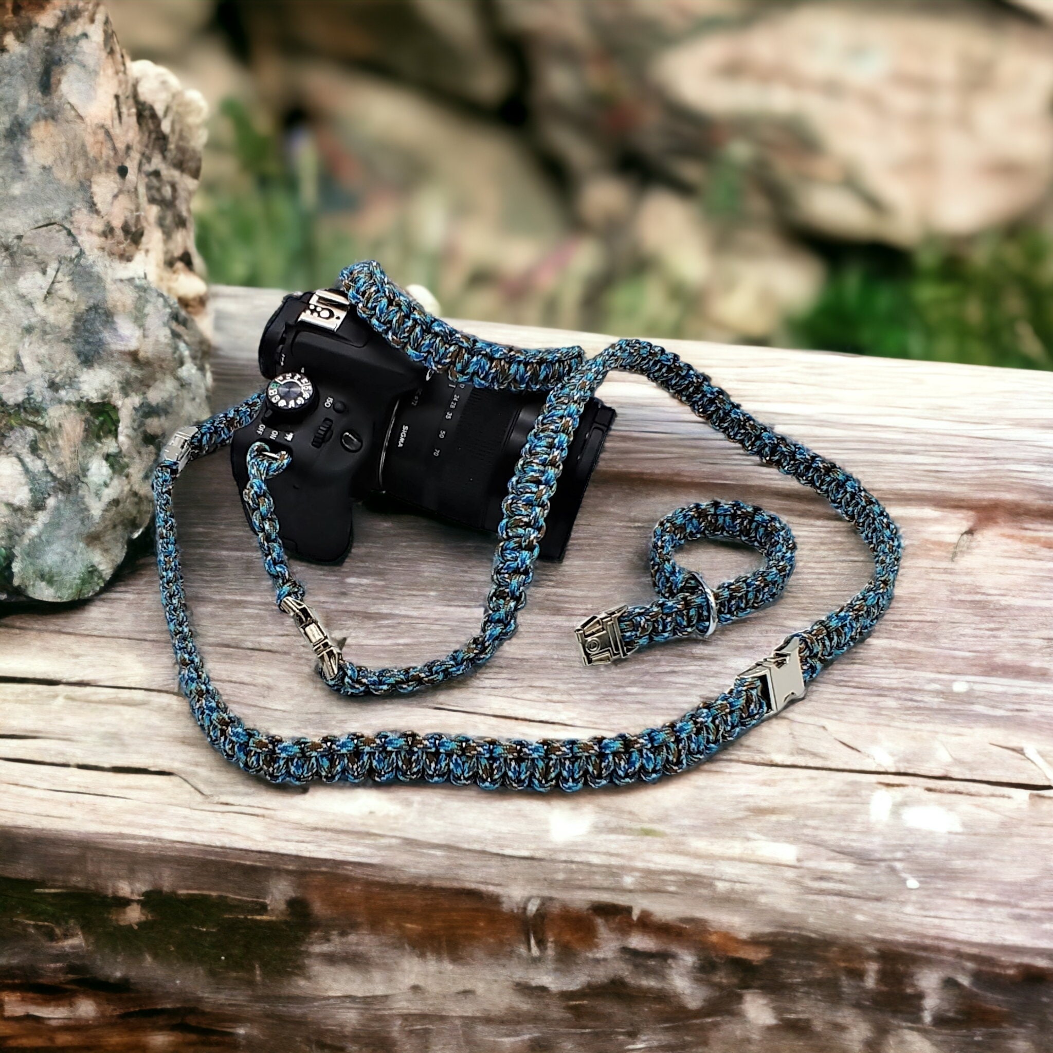 6 tlg. SET Kameragurt inkl. Handschlaufe geknotet aus Parachute Cord (Fallschirmschnur) Kamera Zubehör - Farbe "Türkis" 6 tlg. SET Kameragurt inkl. Handschlaufe geknotet aus Parachute Cord (Fallschirmschnur) Kamera Zubehör - Farbe "Türkis"