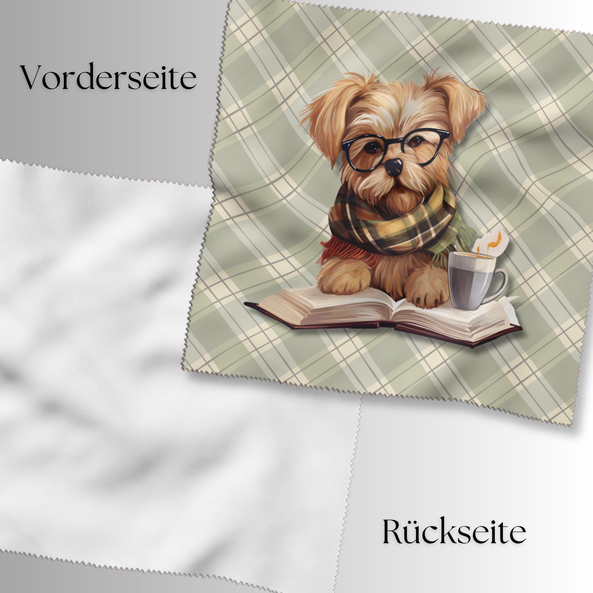 Brillenputztuch Lese Hund bedrucktes Mikrofasertuch für Brillen Sonnenbrille Display Handy Geschenk Freundin Geburtstag Hundebesitzer #TI12