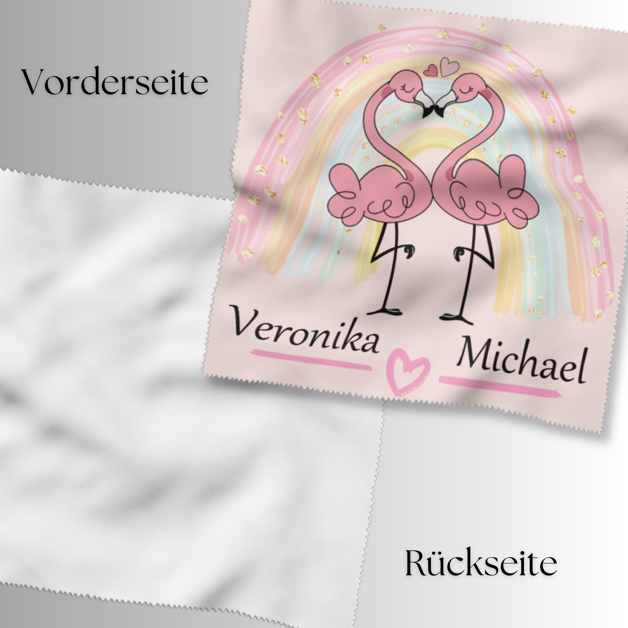 Brillenputztuch mit Namen Verlobung Geschenk Hochzeit Paar Flamingo bedrucktes Mikrofasertuch für Brillen Tuch für Displays #HO12P Brillenputztuch mit Namen Verlobung Geschenk Hochzeit Paar Flamingo bedrucktes Mikrofasertuch für Brillen Tuch für Displays #HO12P